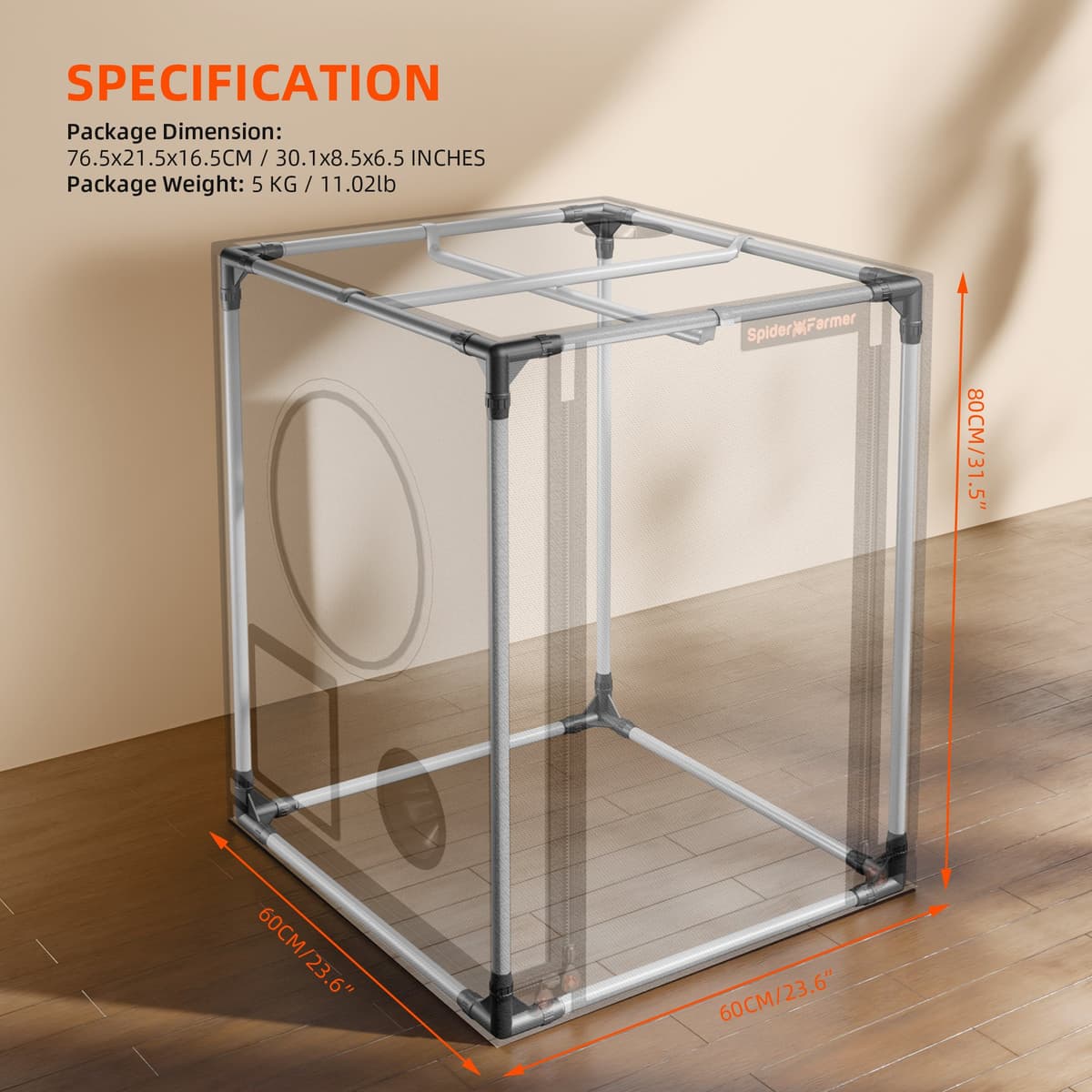 Kit Spider Farmer 60x60x80cm de Cultivo + Sistema Hidropônico SmartG12 - Tecido Oxford Premium para Mudas - 3