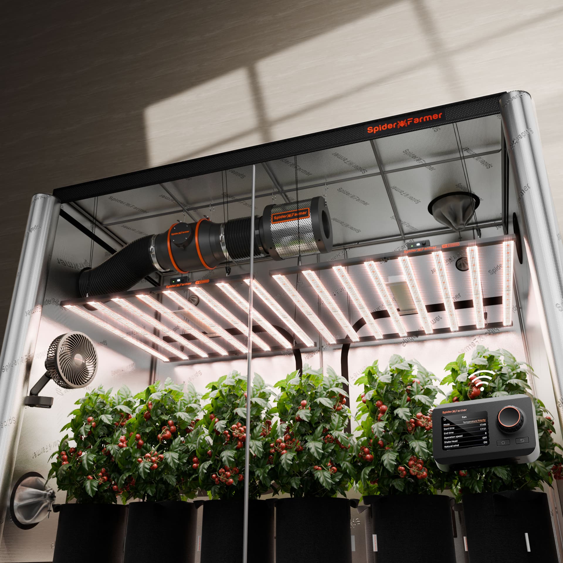 Spider Farmer G1000W Full Spectrum LED Grow Tent Kit - 300x150x200cm Complete Setup with Wi-Fi & Bluetooth Control