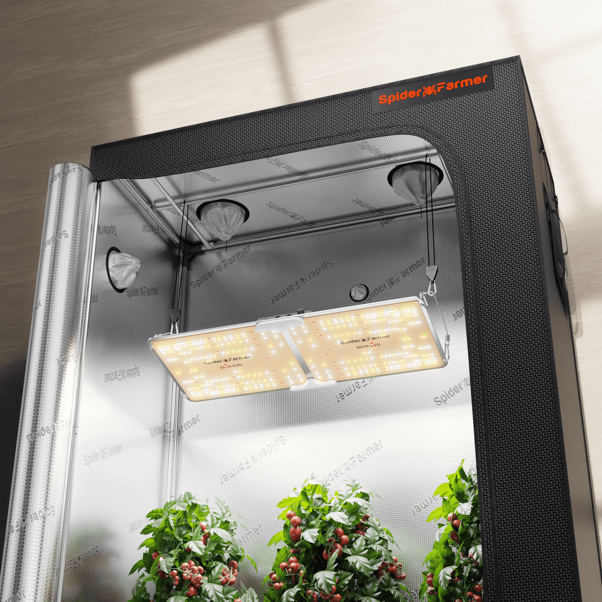 Spider Farmer SF2000 200W LED + 140x70x200cm Tent Kit - Full Spectrum