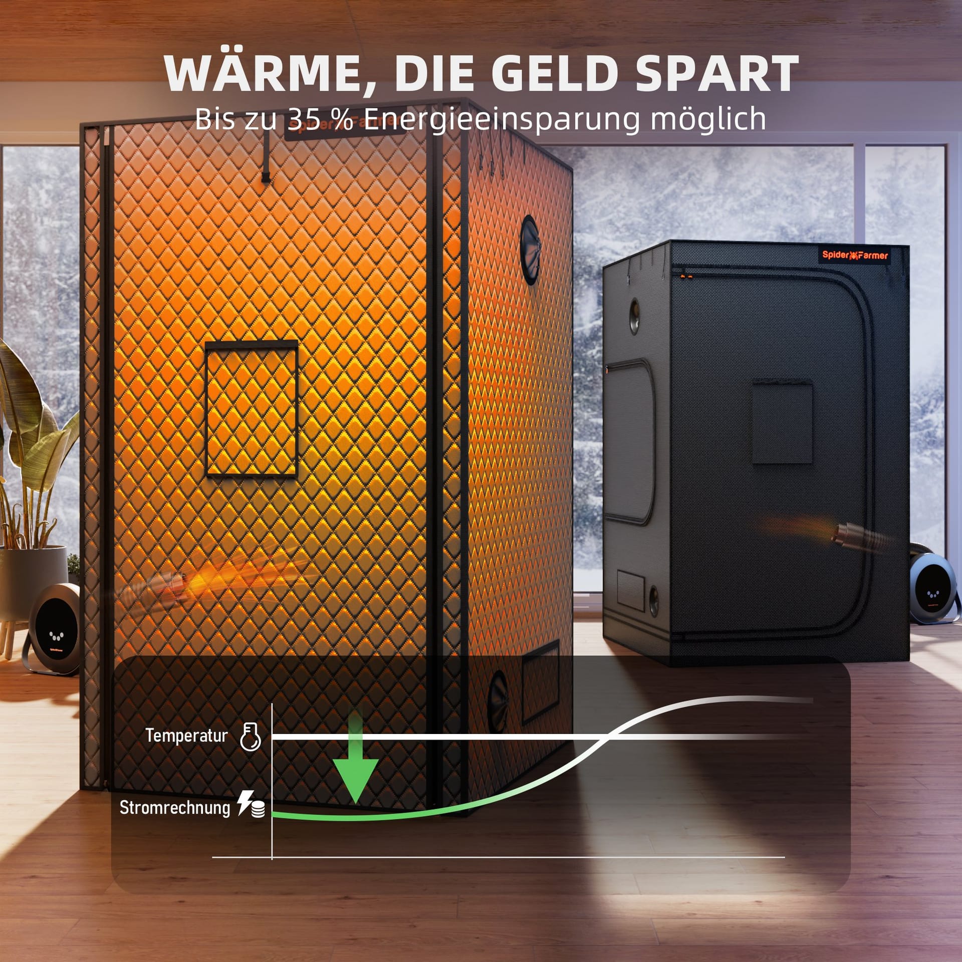Spider Farmer 120x120 cm Talveneristyspeite – Grow-teltin lämpöeriste - 4