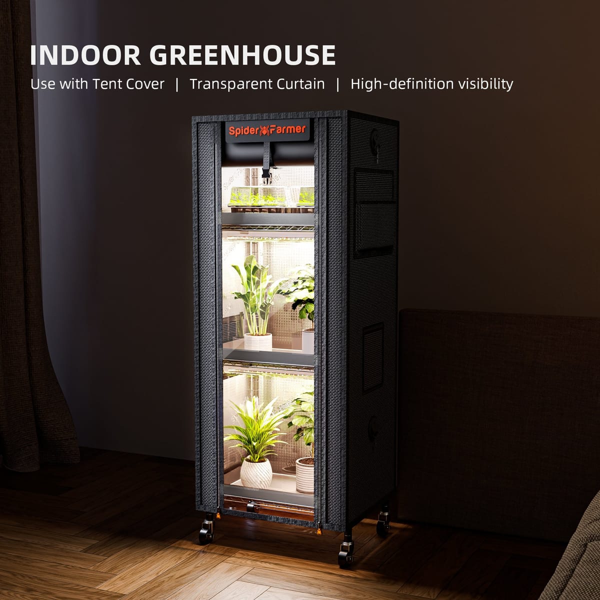 Stânză de Cultivare Spider Farmer cu 4 Etaje și Lămpi LED de 54W - Kit pentru Seră Interioară - 6