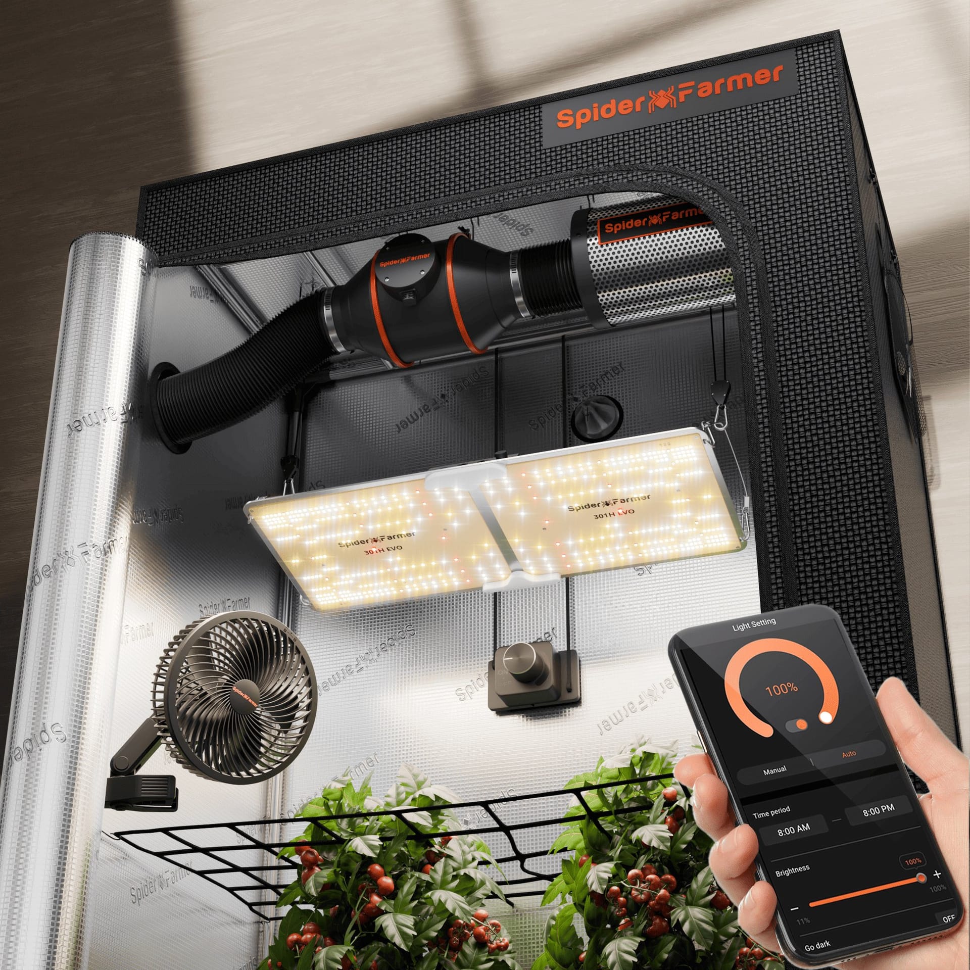Spider Farmer SF2000 301H EVO kit di tenda da coltivazione - Set Completo per Coltivazione Indoor