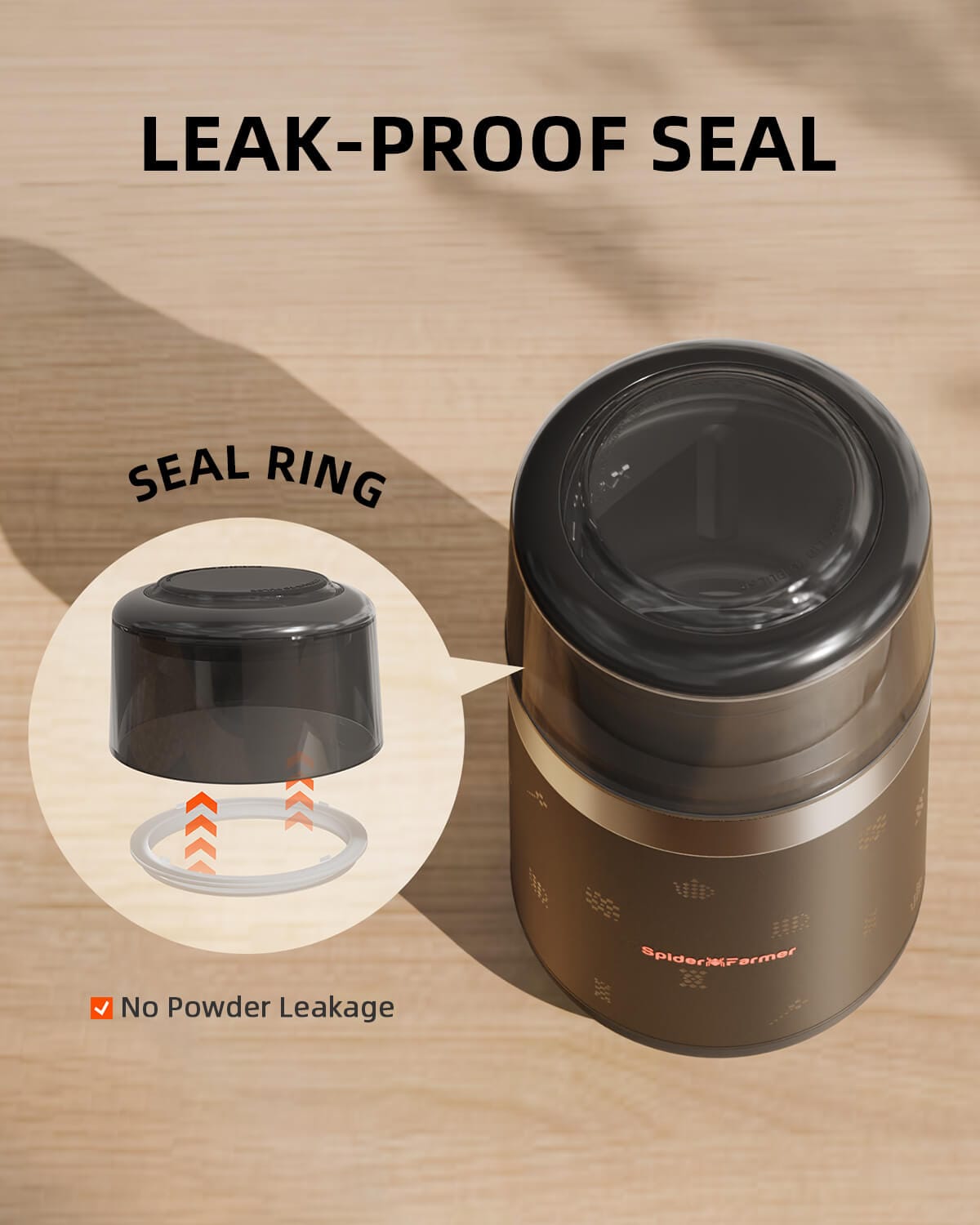 Spider Farmer SF-Grinder-Pro 150W Elektromos Fűszer- és Fűőrlő - Hatékony Őrlés és Könnyű Tisztítás - 6