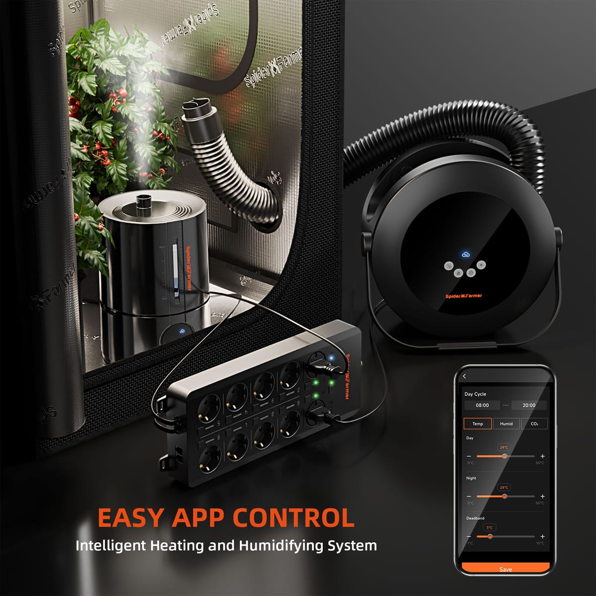 Spider Farmer 5L Höyryttäjä & 540W Lämmityspaketti - Älykäs Ilmastonvalinta - 3