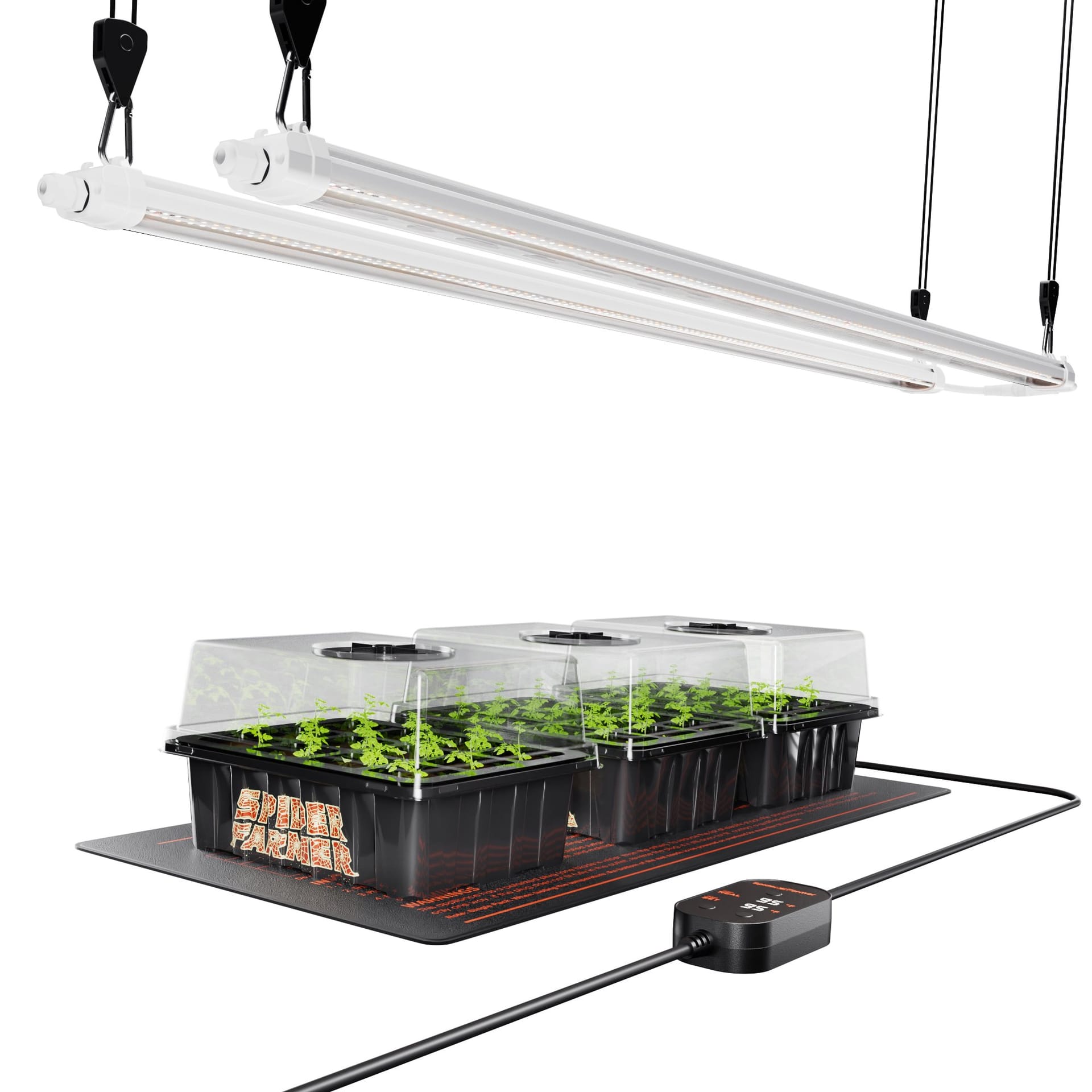 Spider Farmer Glow80 80W lampe LED de culture Kit - Seed Starting & Propagation