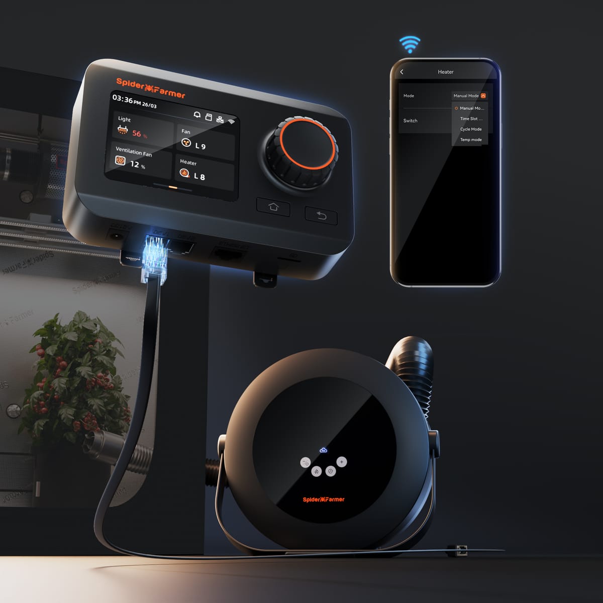 Spider Farmer GGS Controller & 540W Heater - Optimized Climate Control - 2