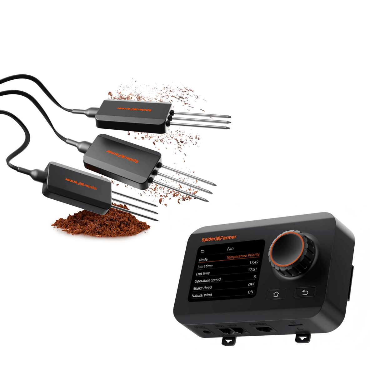 Spider Farmer 3 Pcs GGS 3-in-1 Sensor de Sol Pro - Control Inteligent al Irigației