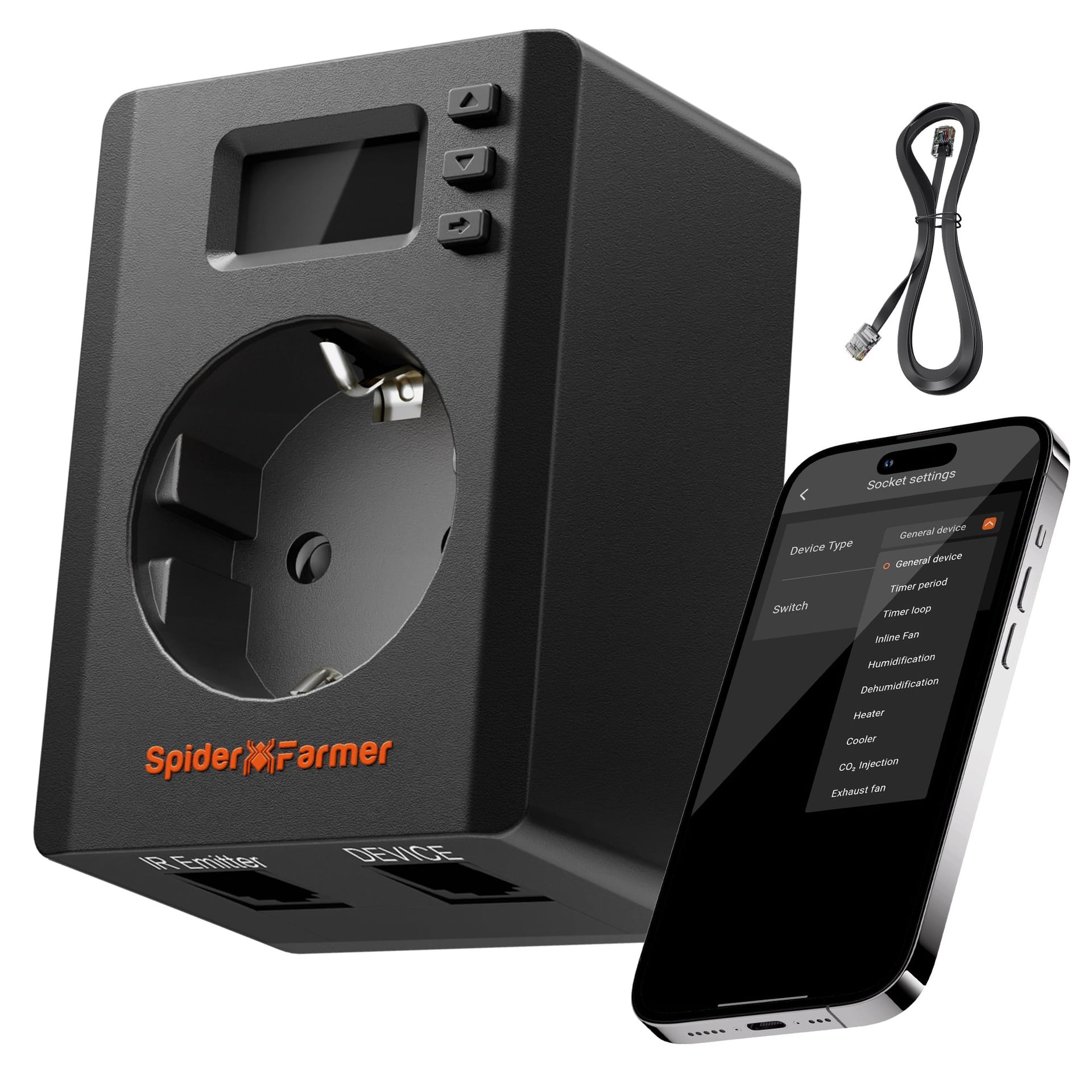 Spider Farmer S-Station 3680W Smart Plug - Wi-Fi & Bluetooth Control