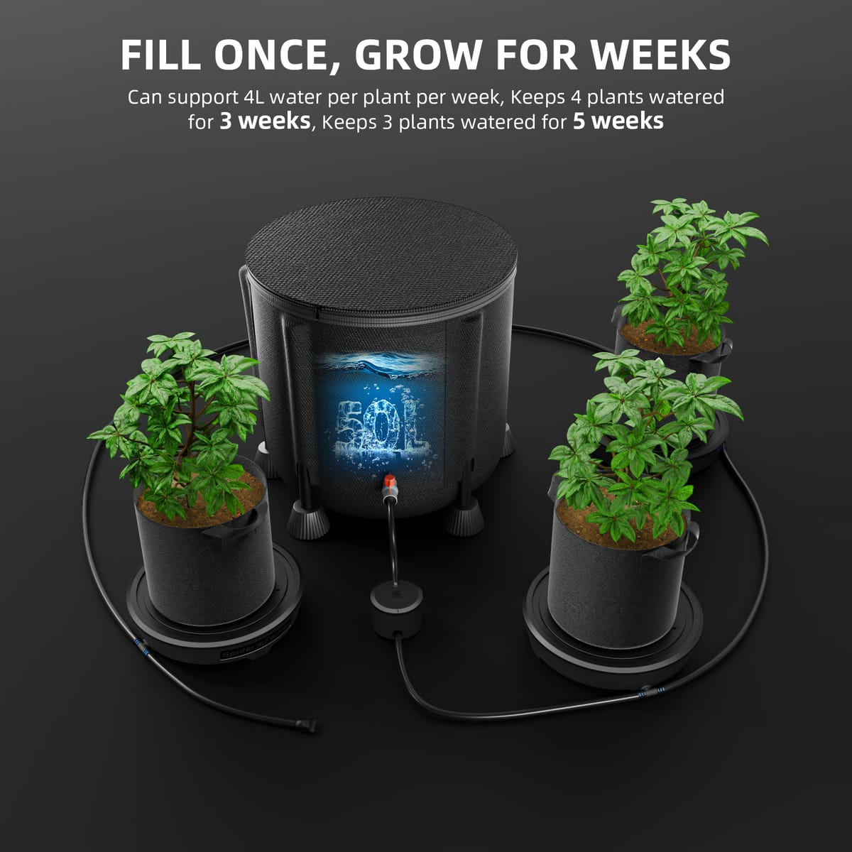 Spider Farmer Kit di Sistema di Irrigazione Automatico a Gravità - 3 Pezzi per la Cura Facile delle Piante Indoor - 9