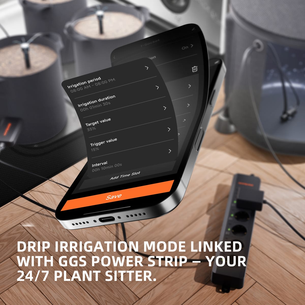 Spider Farmer 3 Τμχ GGS 3-σε-1 Σένσορας Εδάφους Pro + GGS AC10 Κιτ Πρίζας - Έξυπνος Έλεγχος Άρδευσης - 5