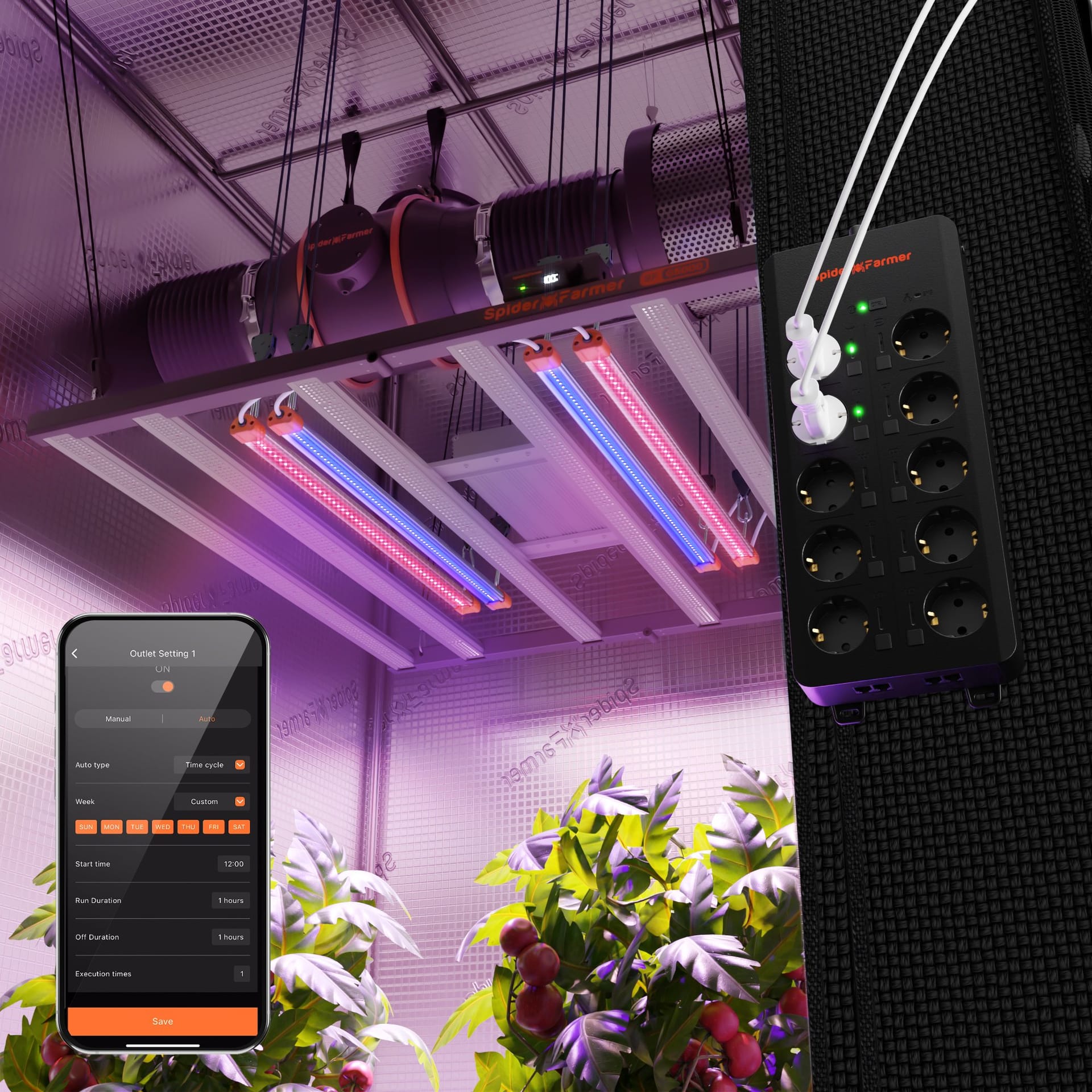Spider Farmer UV60 & IR30 LED Grow Light Bars Set 90cm - Enhanced Plant Growth