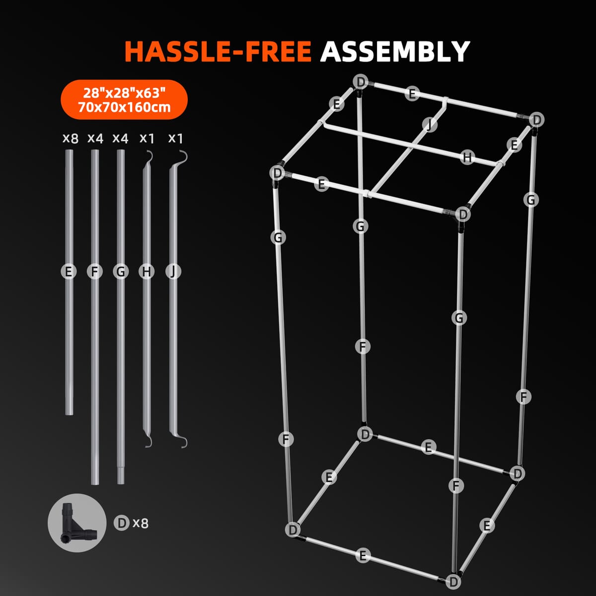 Spider Farmer Dyrkningstelt 70x70x160cm - Optimal Indendørs Klimakontrol - 10