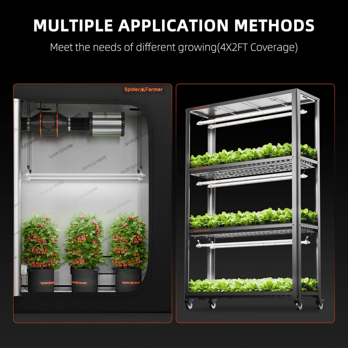 Spider Farmer Glow80 80W LED Vækstlys - Vandtæt Fuldspektrum - 8