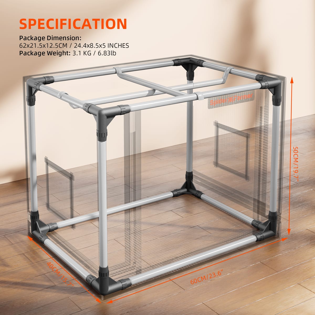 Spider Farmer 60x40x50cm Εσωτερική Σκηνή Καλλιέργειας - Υπερ-Ανακλαστική για Υγιή Ανάπτυξη - 7