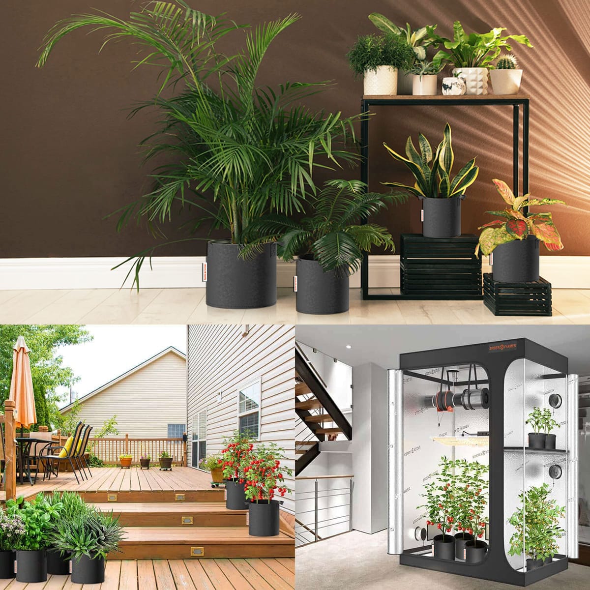 Spider Farmer 5-Pack 20L Stof Vækstposer - Åndbart & Genanvendeligt Design - 9