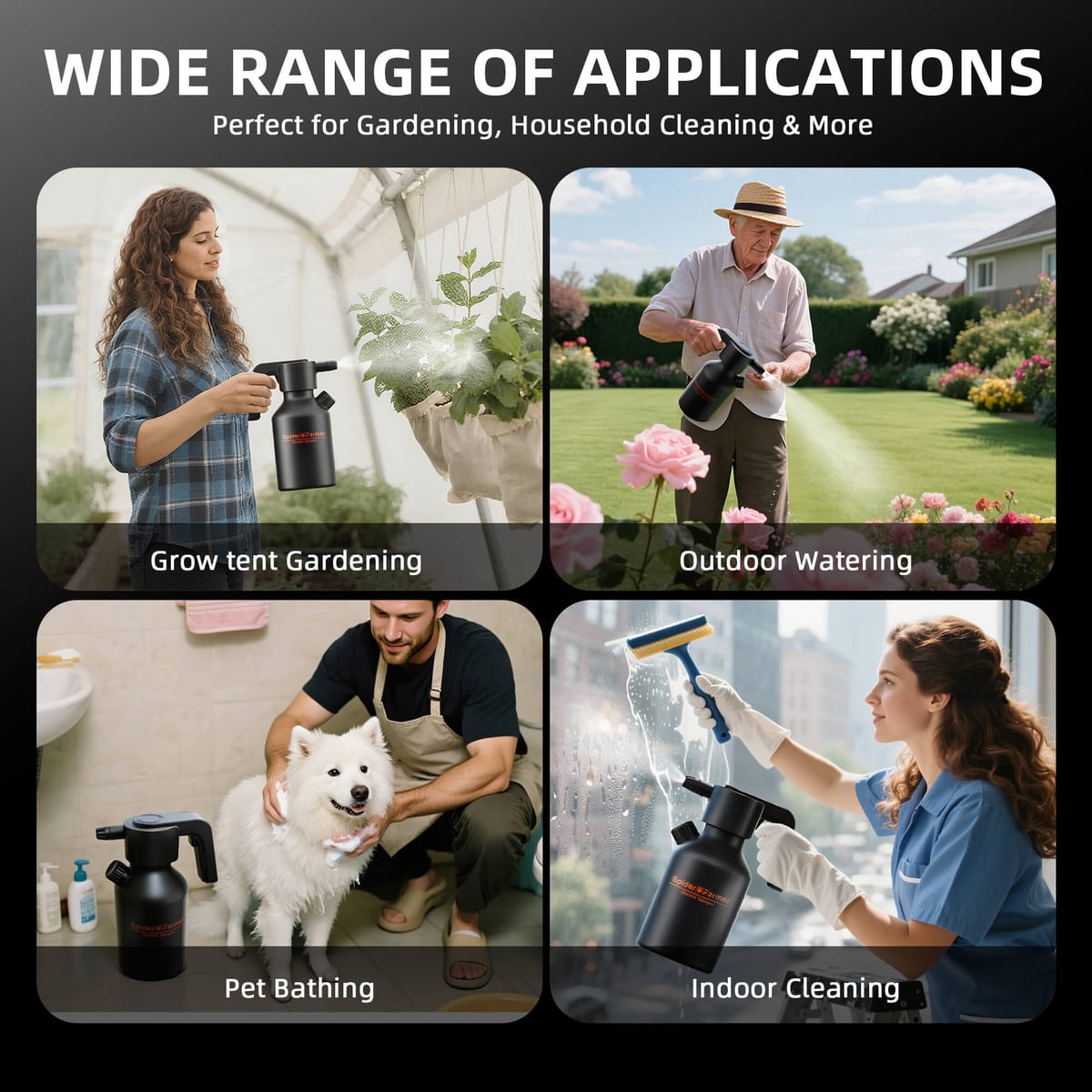 Garrafa de Spray Elétrica Spider Farmer 2L - Nebulizador de Plantas Recarregável - 6