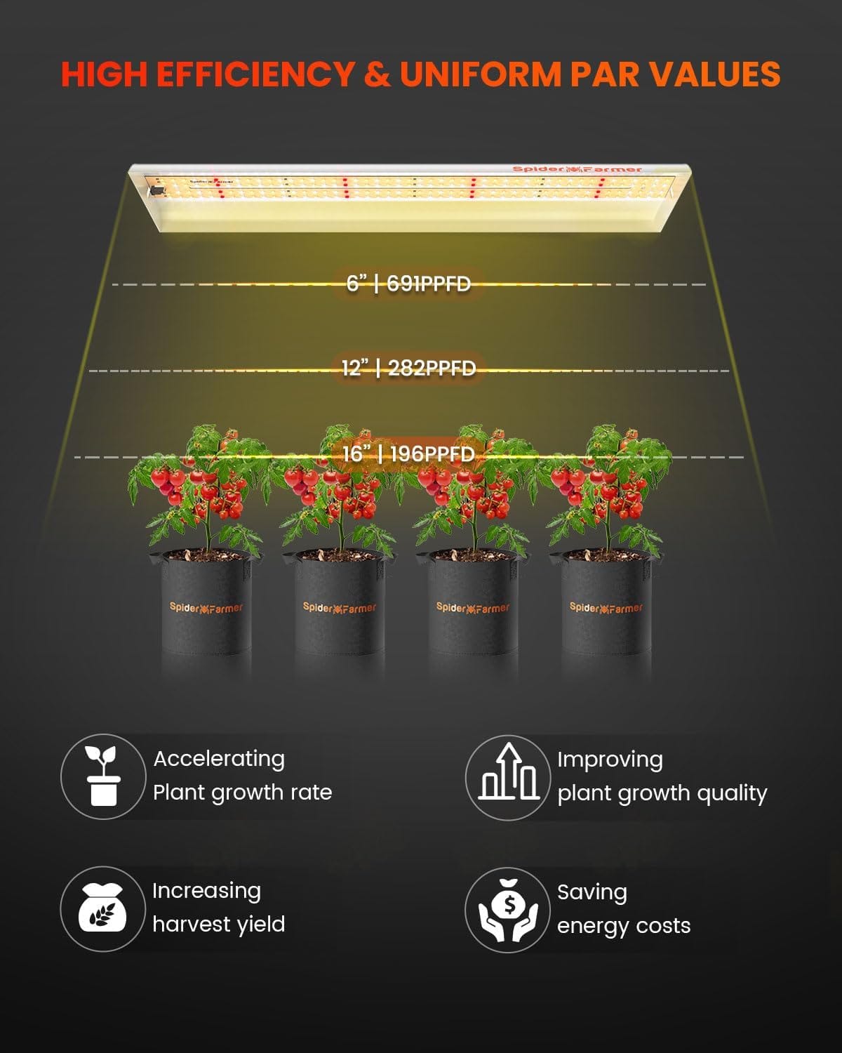 Spider Farmer SF300 33W LED Vækstlys - Optimeret til Frøplanter - 3