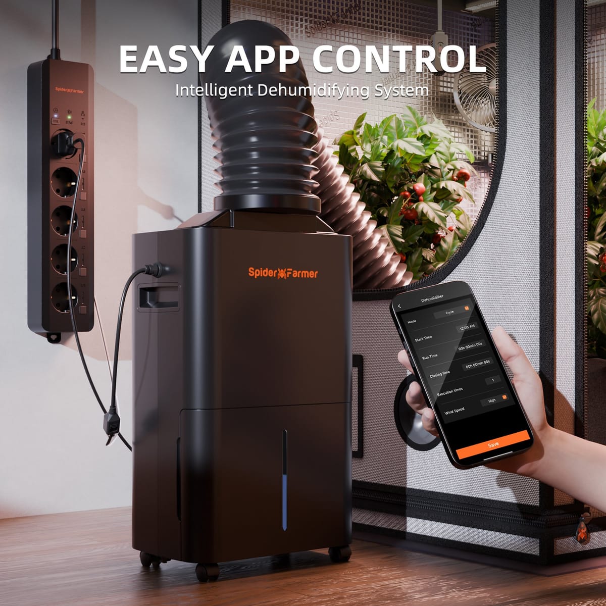 Desumidificador Spider Farmer 15L com Fonte GGS AC5 - Controle Inteligente para Crescimento Ótimo - 4