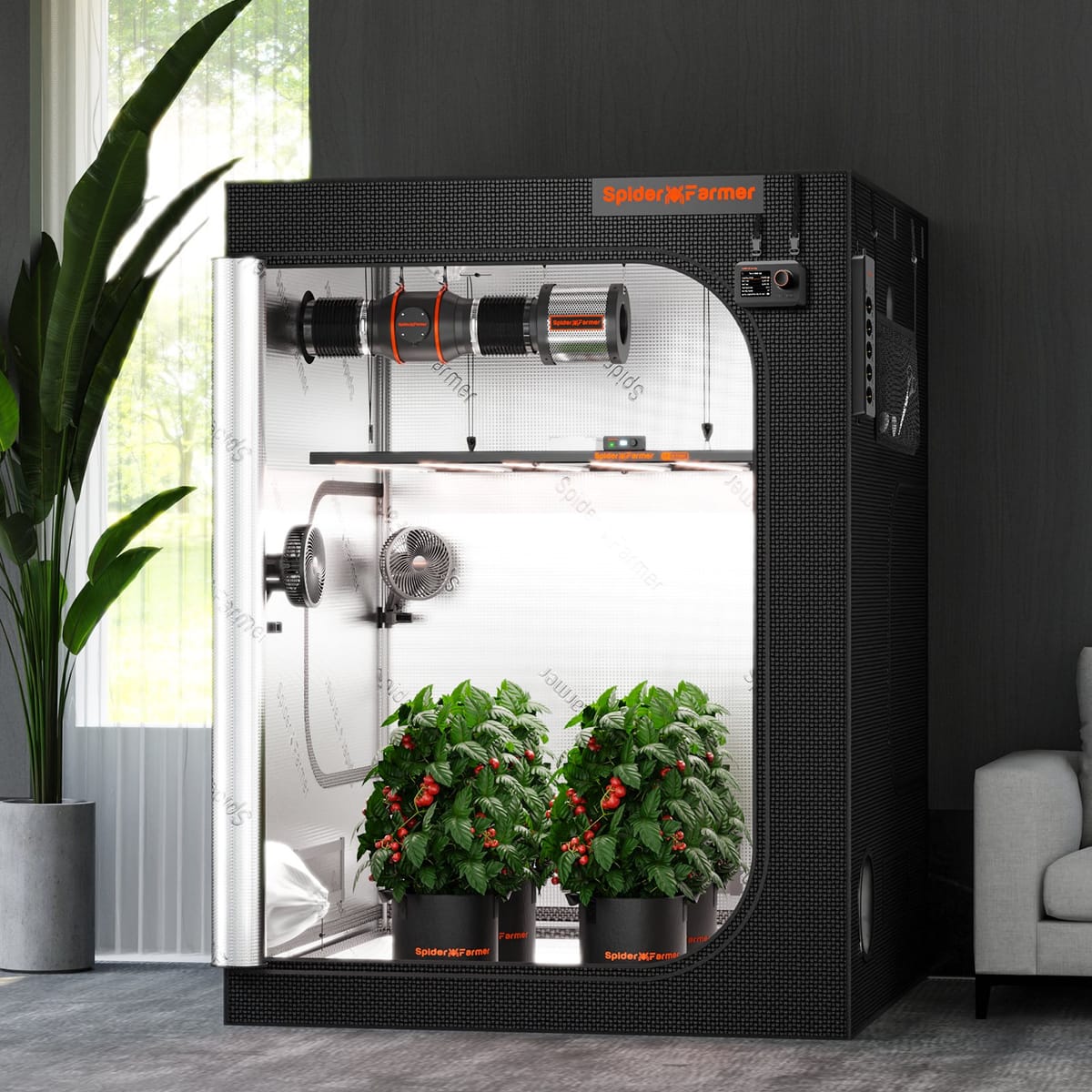 Spider Farmer 150x150x200cm Indoor Grow Tent - Optimálne riadenie rastu rastlín - 10