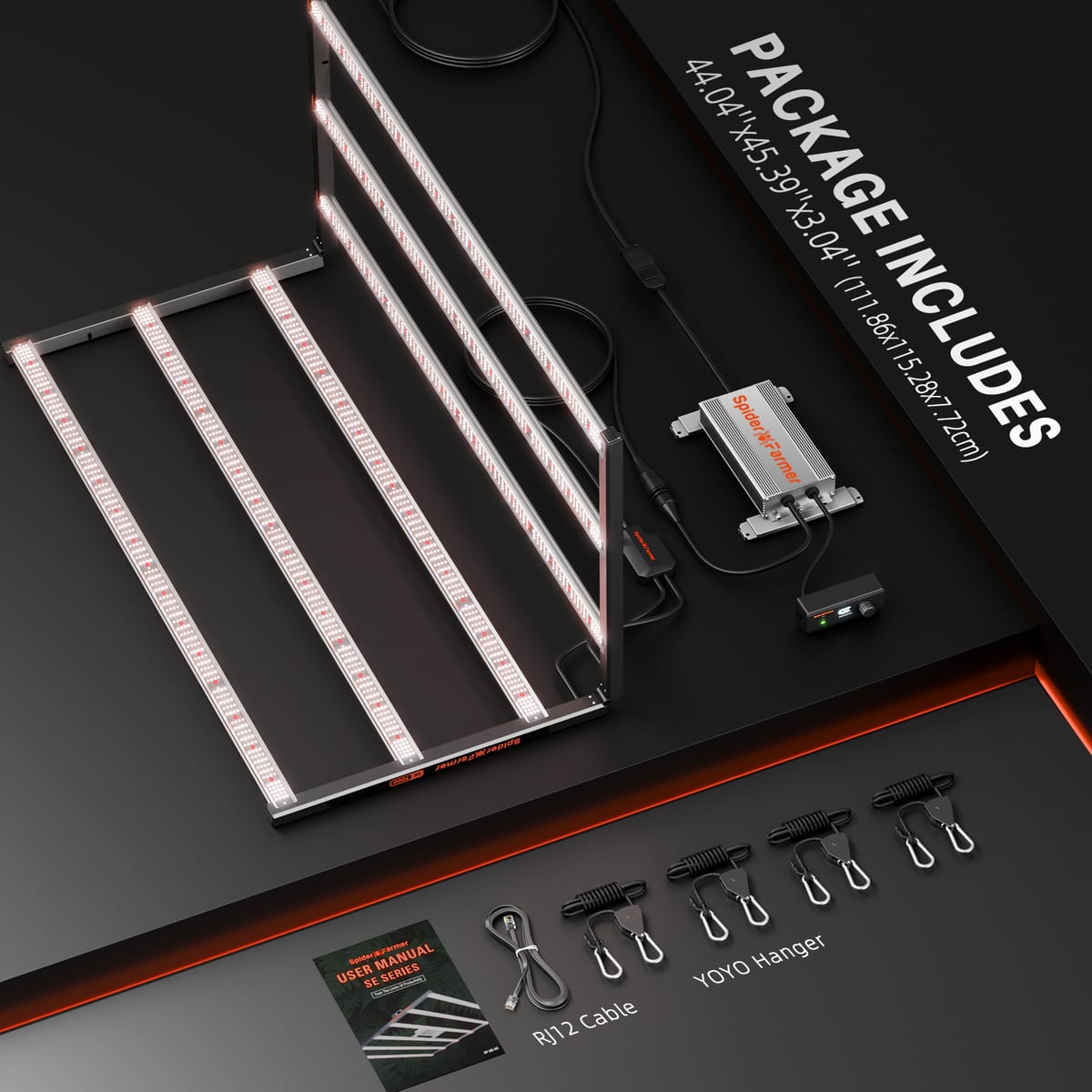 Spider Farmer SE7000 730W Lampa LED pentru Creștere - Kit Complet Cort de Creștere 150x150cm - 5