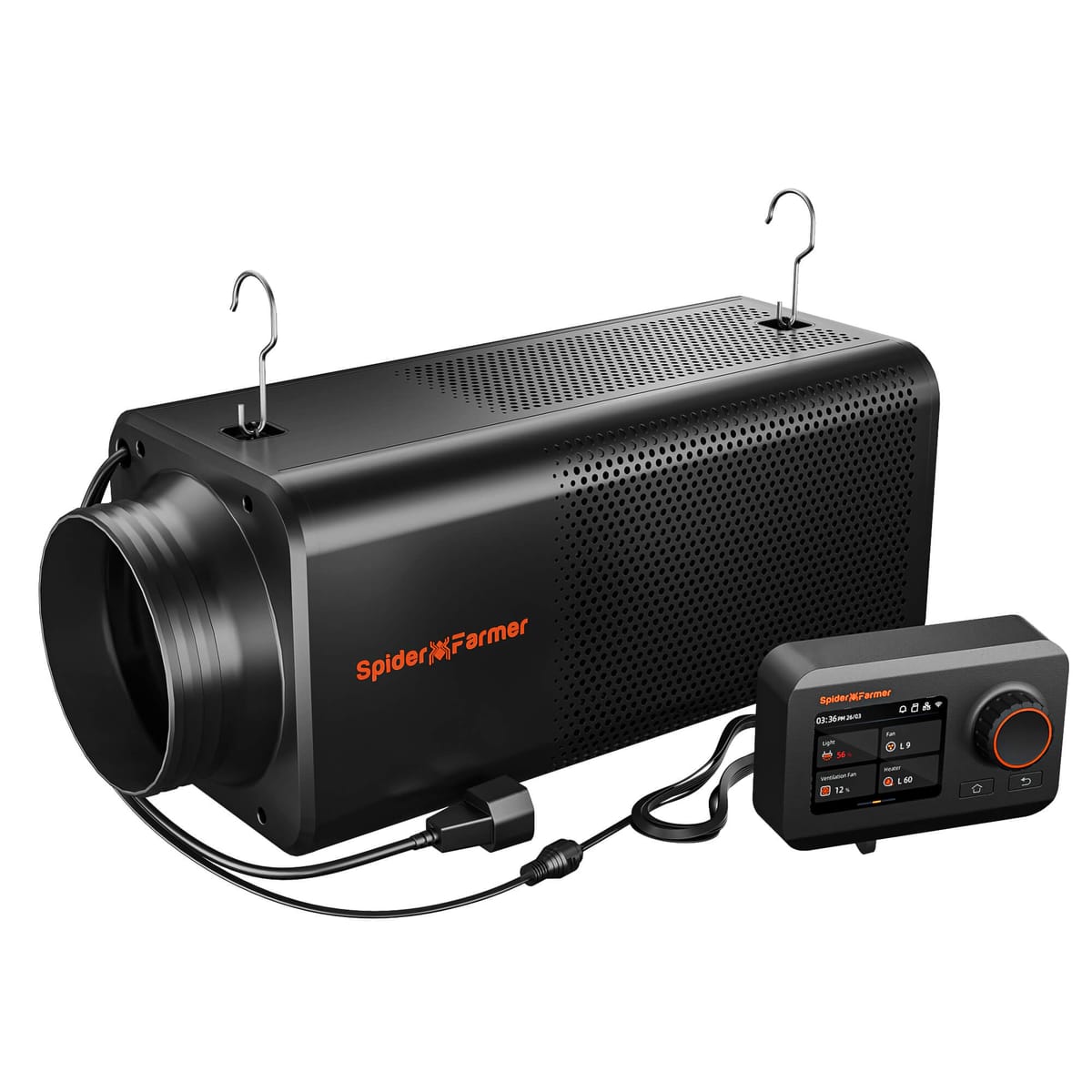 Spider Farmer Sistem de Ventilație 6-Inch 2-in-1 cu Controler GGS - Control Plug-and-Play al Mirosurilor și Circulației Aerului