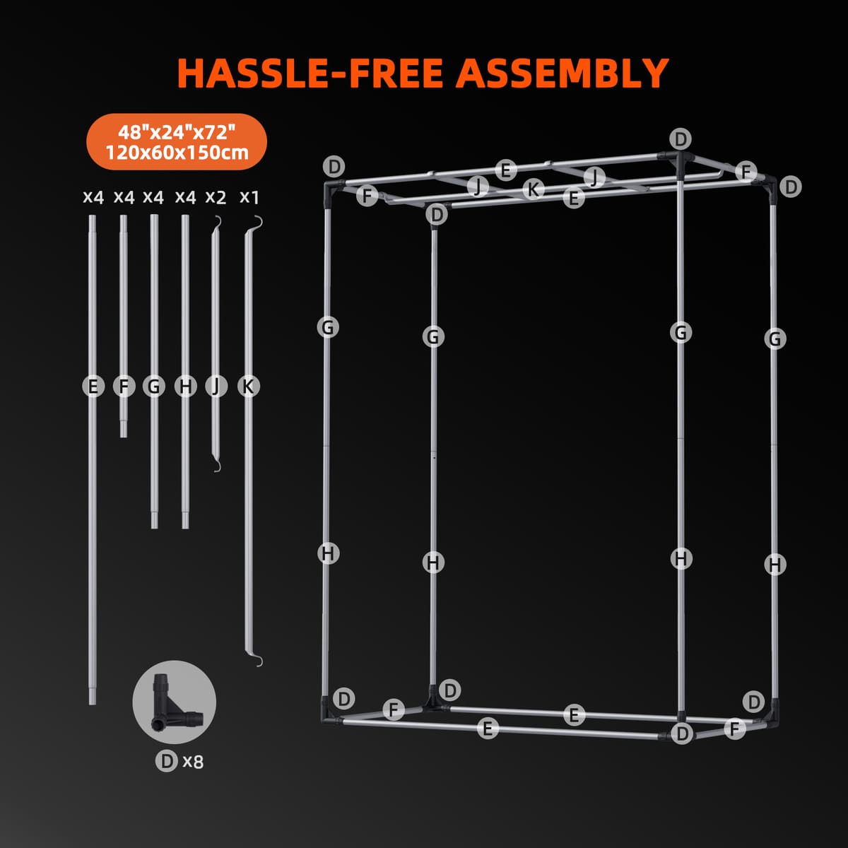 Tenda Spider Farmer 120x60x150cm in Tessuto 1680D - Stanza Idroponica Premium per Crescita Ottimale - 10