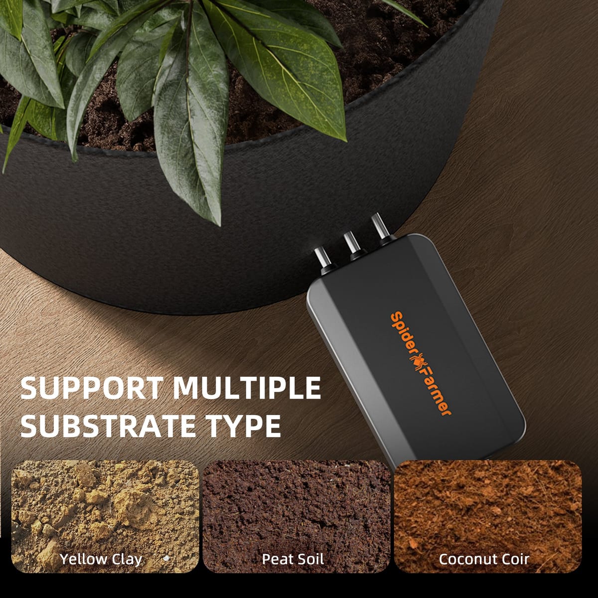 Kit Profesional Spider Farmer GGS 3-en-1 Sensor de Suelo Pro - Monitoreo en Tiempo Real de Suelo, PPFD, CO₂ y VPD para Cultivo Inteligente - 8