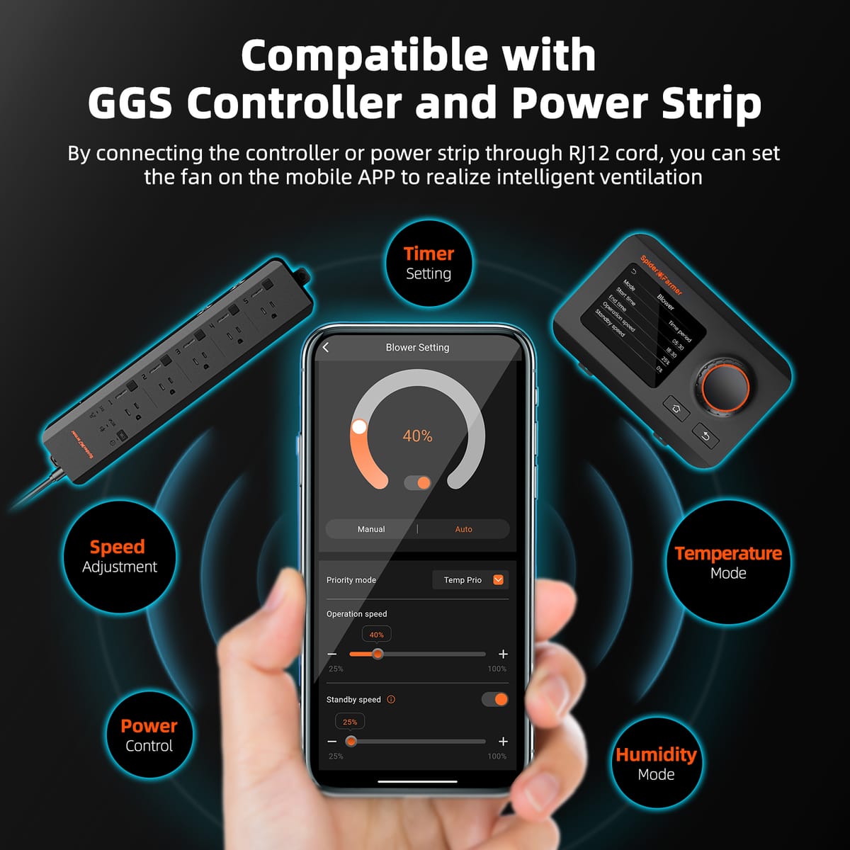 Ventilador de conducto en línea Spider Farmer de 4 pulgadas - 205 CFM: Ventilación inteligente para cámaras de cultivo - 3