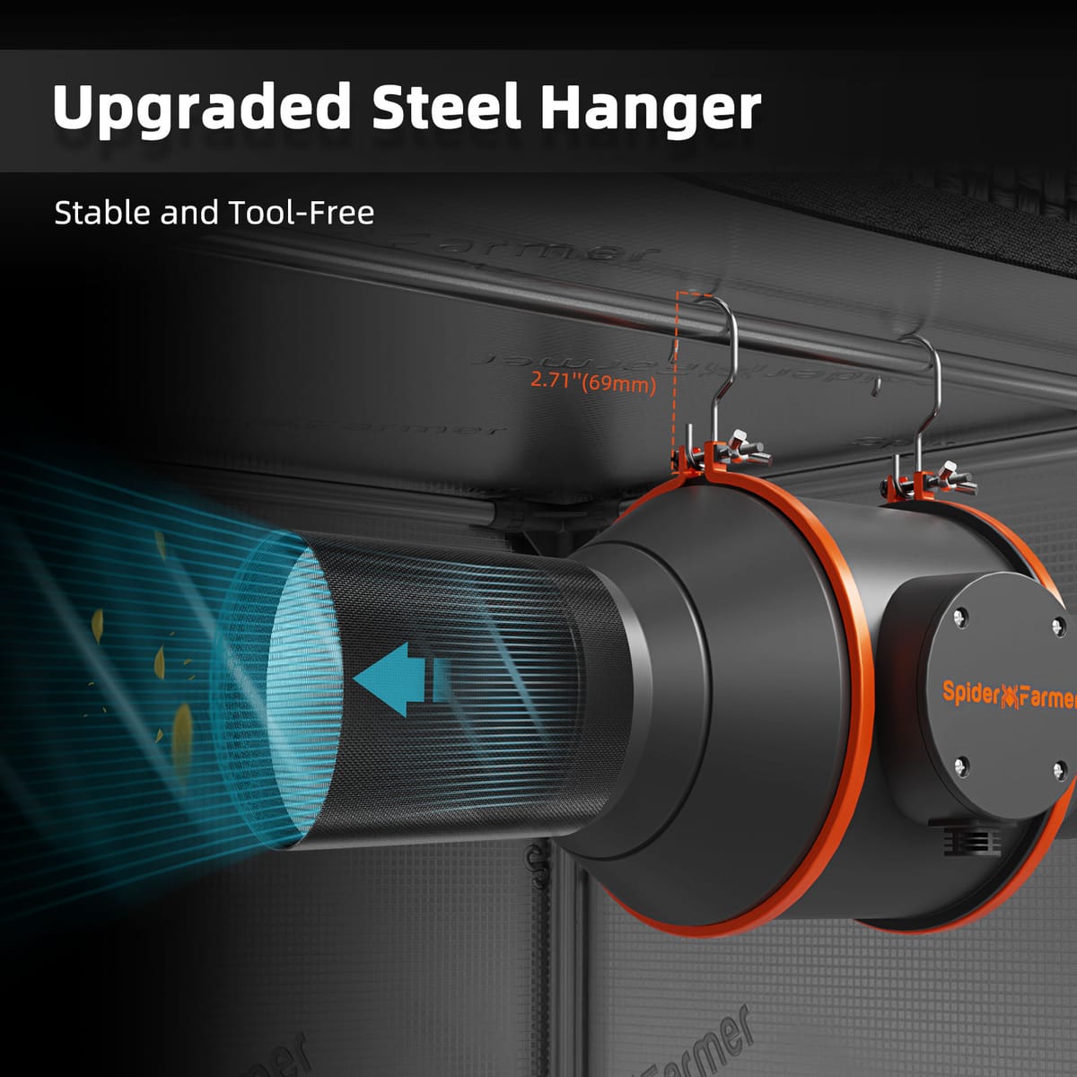 Ventilador de conducto en línea Spider Farmer de 4 pulgadas - 205 CFM: Ventilación inteligente para cámaras de cultivo - 10