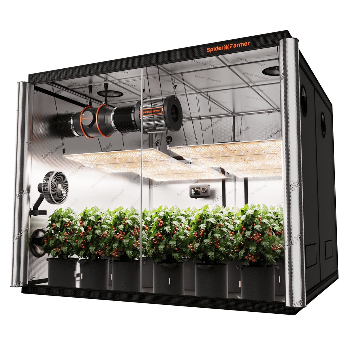 Spider Farmer SF4000 450W LED Növényvilágító Készlet – 240x240x200 cm Teljes Növőrendszer Intelligens Szabályozóval és Ventilációval