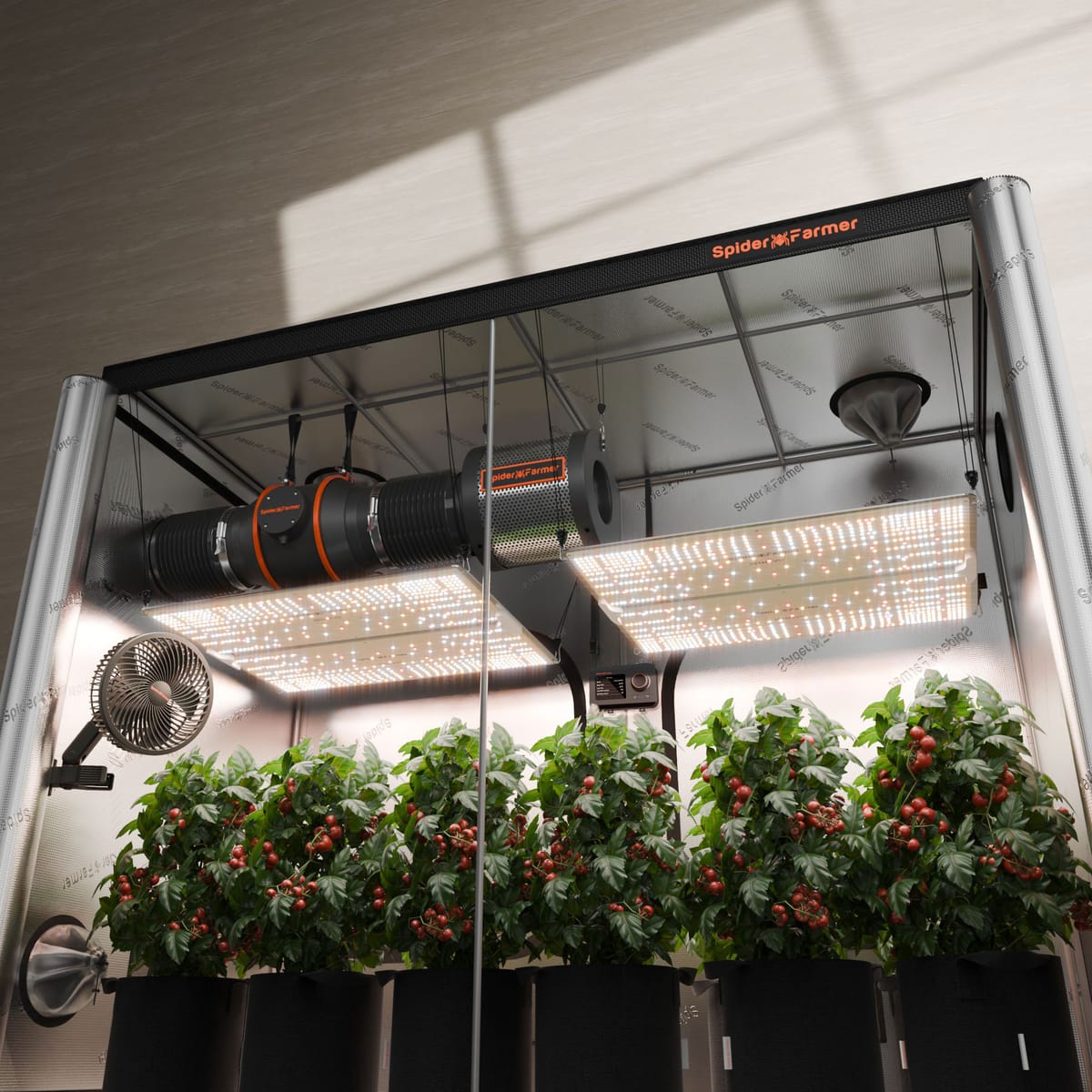 Spider Farmer SF4000 – Kompletní LED Set pro Vnitřní Pěstování (450W Full Spectrum, 120x240x200 cm) – Ideální Systém pro Maximální Úrodu
