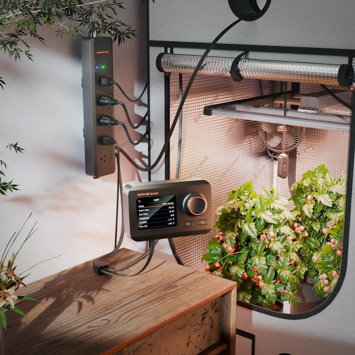 Spider Farmer GGS Controller & AC10 Stripă de Putere - Control Smart al Climatic pentru Cultivare Indoor - 2