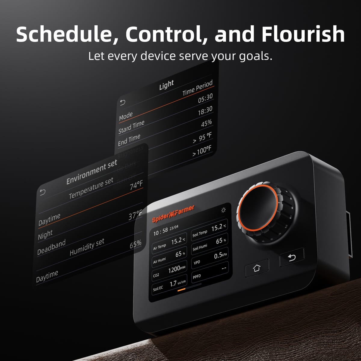 Spider Farmer GGS Controller & AC10 Stripă de Putere - Control Smart al Climatic pentru Cultivare Indoor - 7