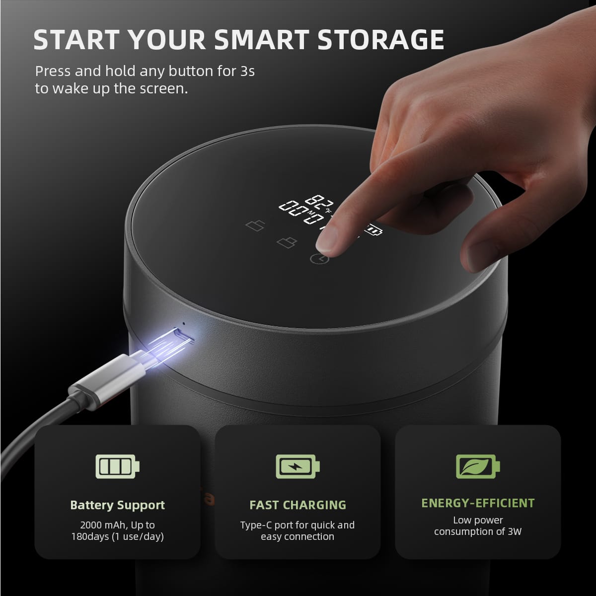 Jarro Inteligente de Cura Auto 2L com Controle de Umidade de 62% RH – Inclui 10 Pacotes de Umidade Bidirecionais – Ideal para Cura e Armazenamento - 5