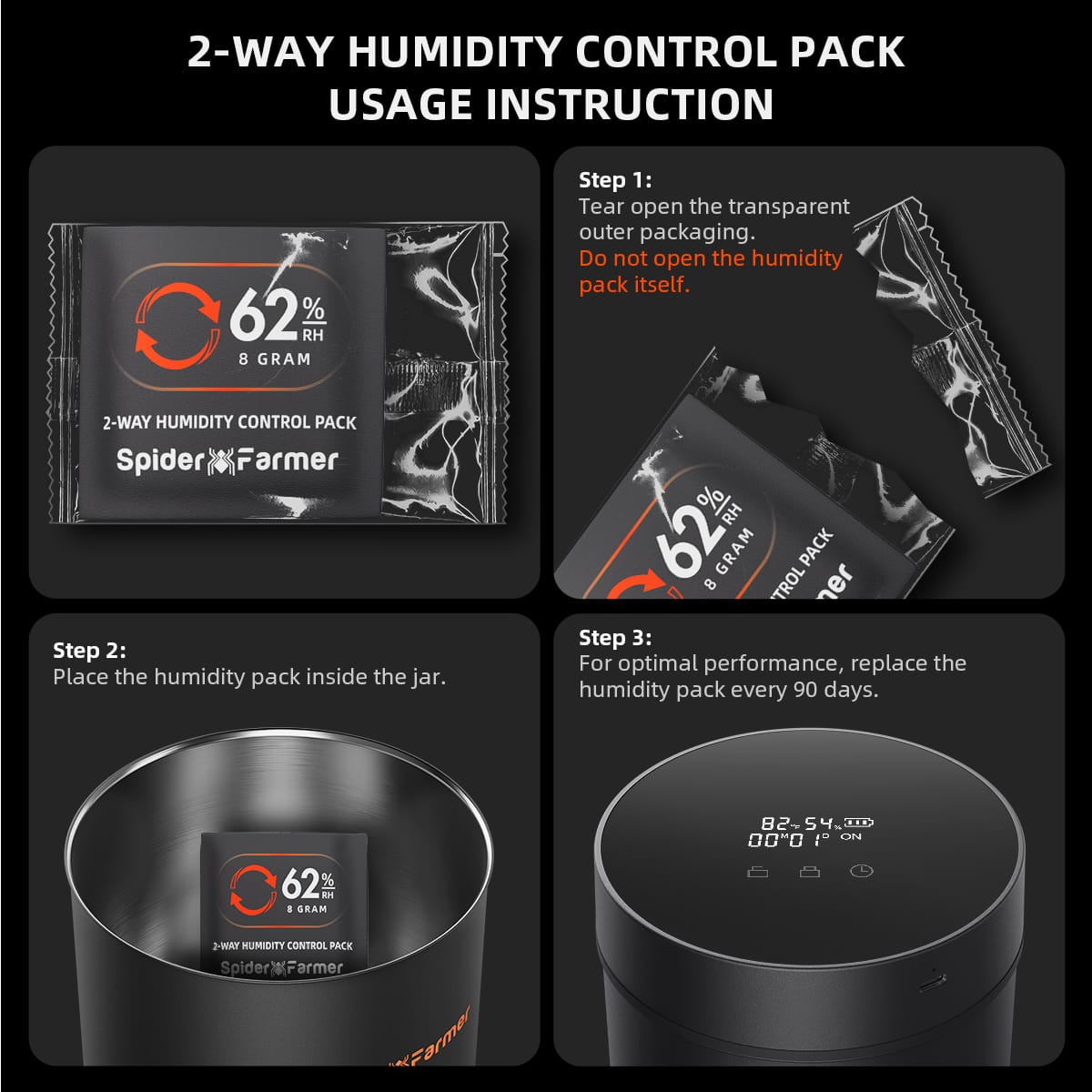 Jarro Inteligente de Cura Auto 2L com Controle de Umidade de 62% RH – Inclui 10 Pacotes de Umidade Bidirecionais – Ideal para Cura e Armazenamento - 7