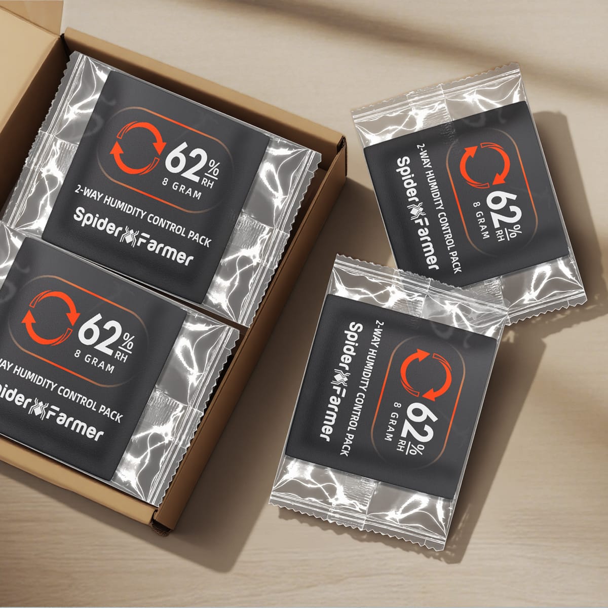 Spider Farmer 62% RH 8g Humidity Control Packs - 10-Pack for Fresh Storage of Herbs & Cigars - 3