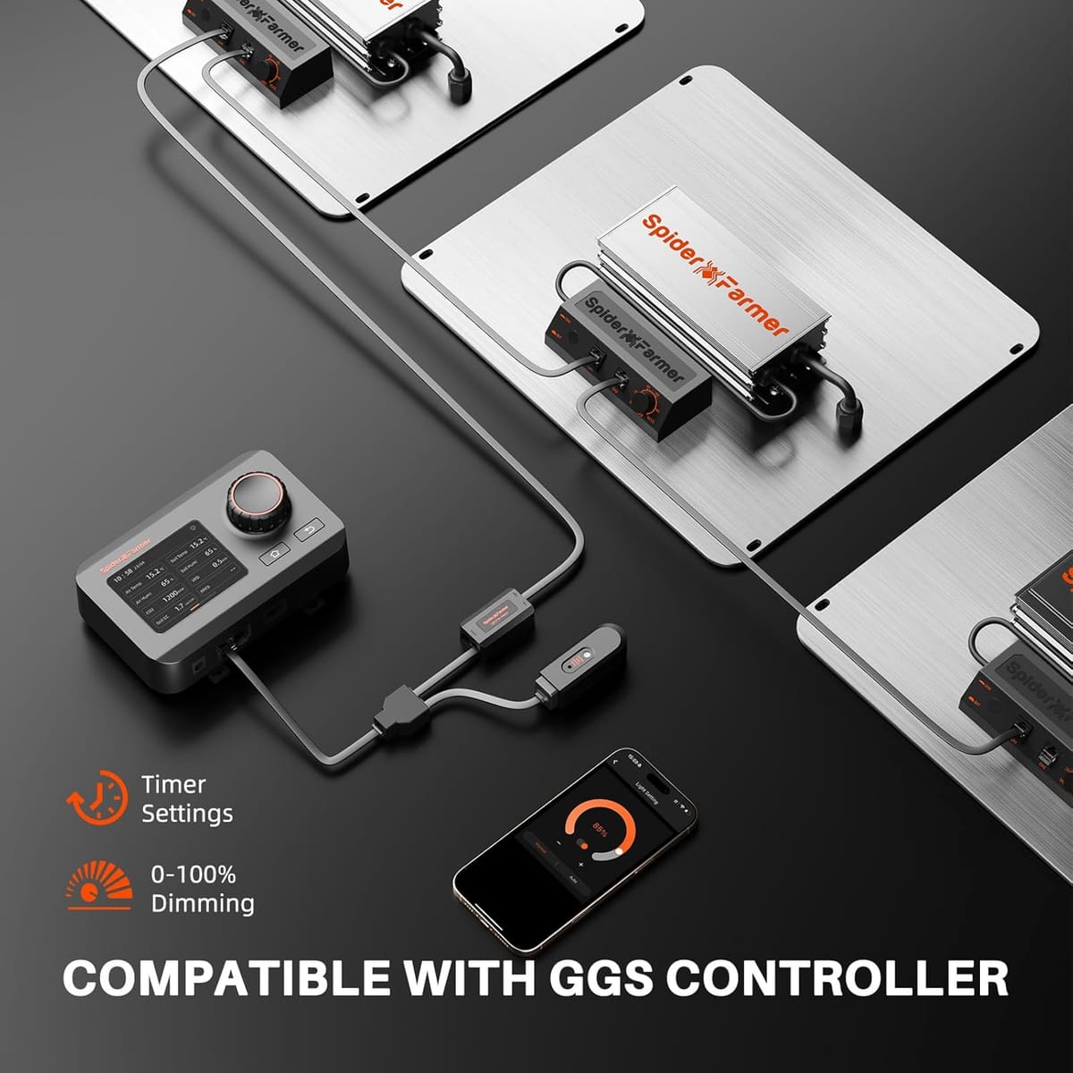 Spider Farmer SF2000 Samsung LM301H EVO 200W LED Grow Light - Full Spectrum for 3 Plants - 7