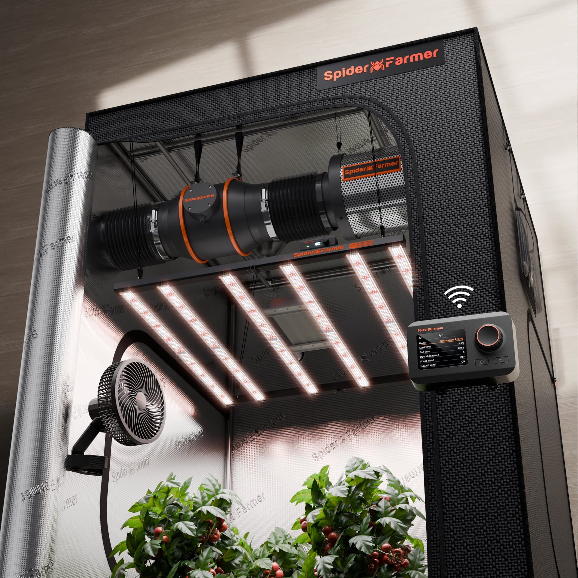 Σετ Υποδοχής Φωτισμού Spider Farmer G5000 480W Φάσματος Πλήρους Ηλιακού Φωτός – Για 6 Φυτά (120x120x200 cm) - 2