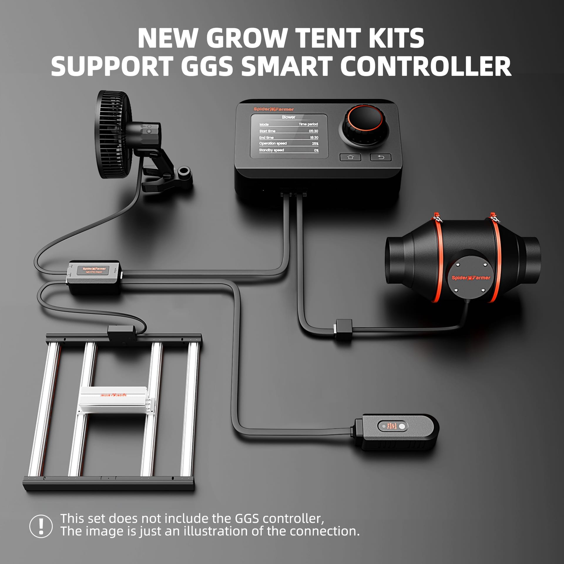 Kit Completo Spider Farmer Smart G3000 300W - Sistema Tudo-em-Um para 3-6 Plantas - 3