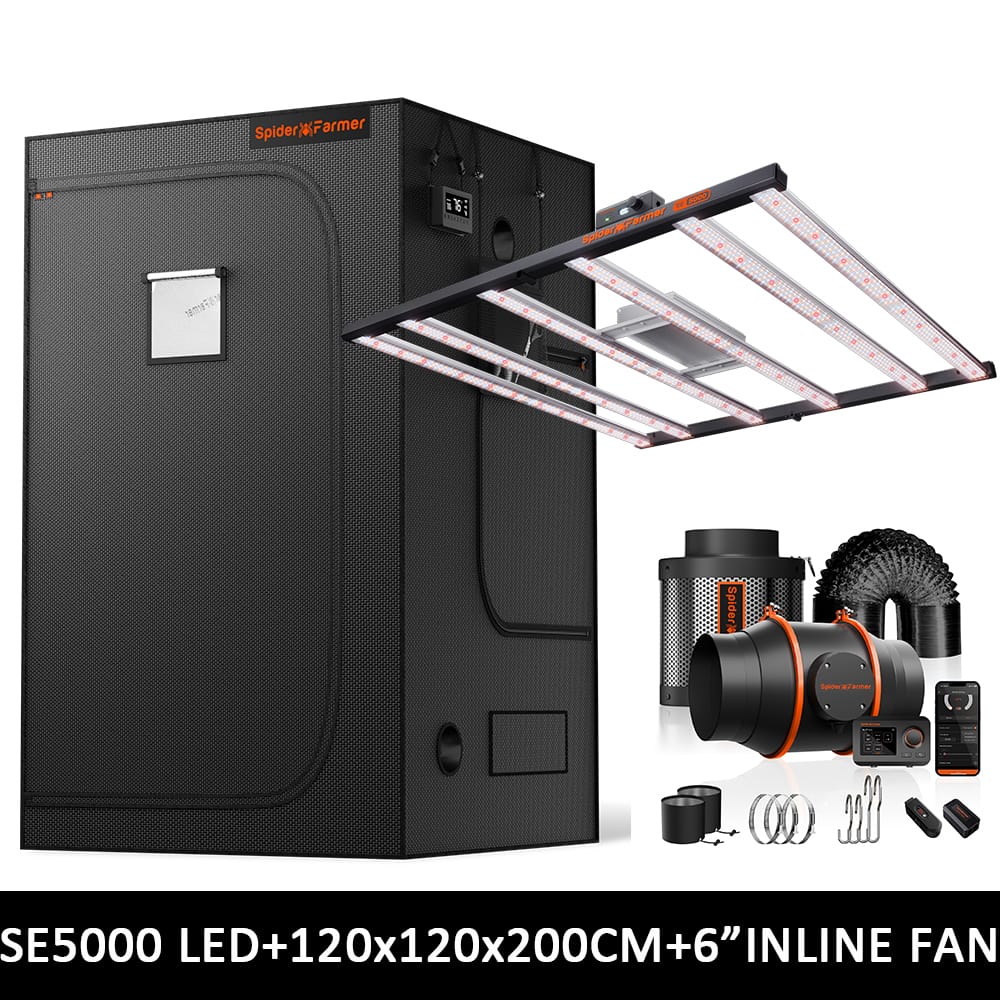 Kit Completo de Tenda de Cultivo Spider Farmer SE5000 EVO 480W - Configuração de Crescimento Ideal