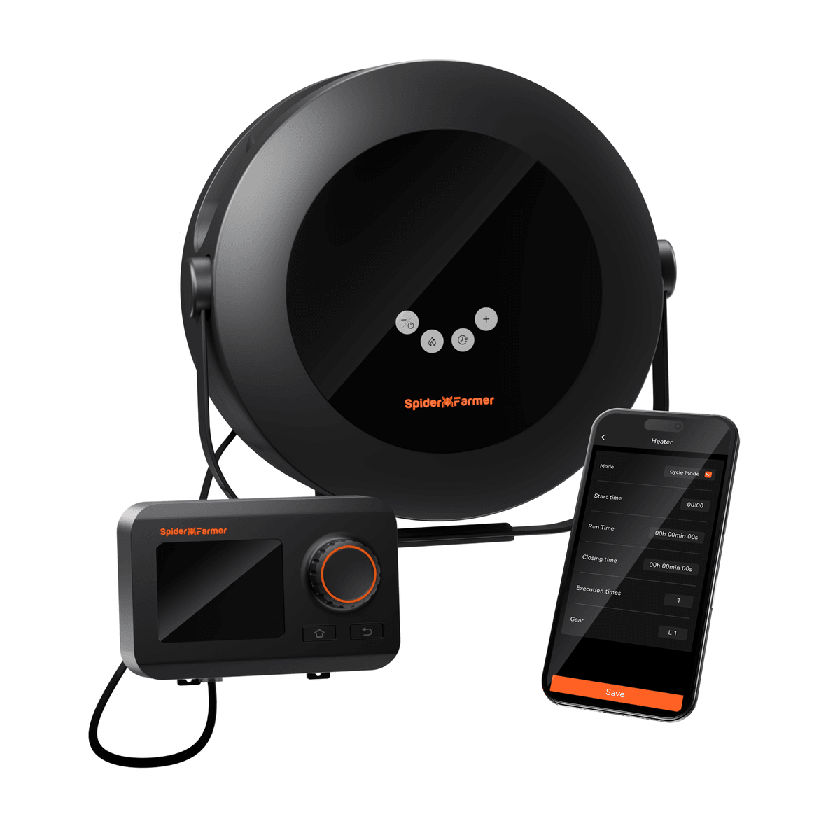 Bundle Sale Spider Farmer GGS Controller & 540W Heater with Temperature, Scheduling, Historical Data Tracking, Bluetooth & WiFi Connectivity for Optimized Climate Control