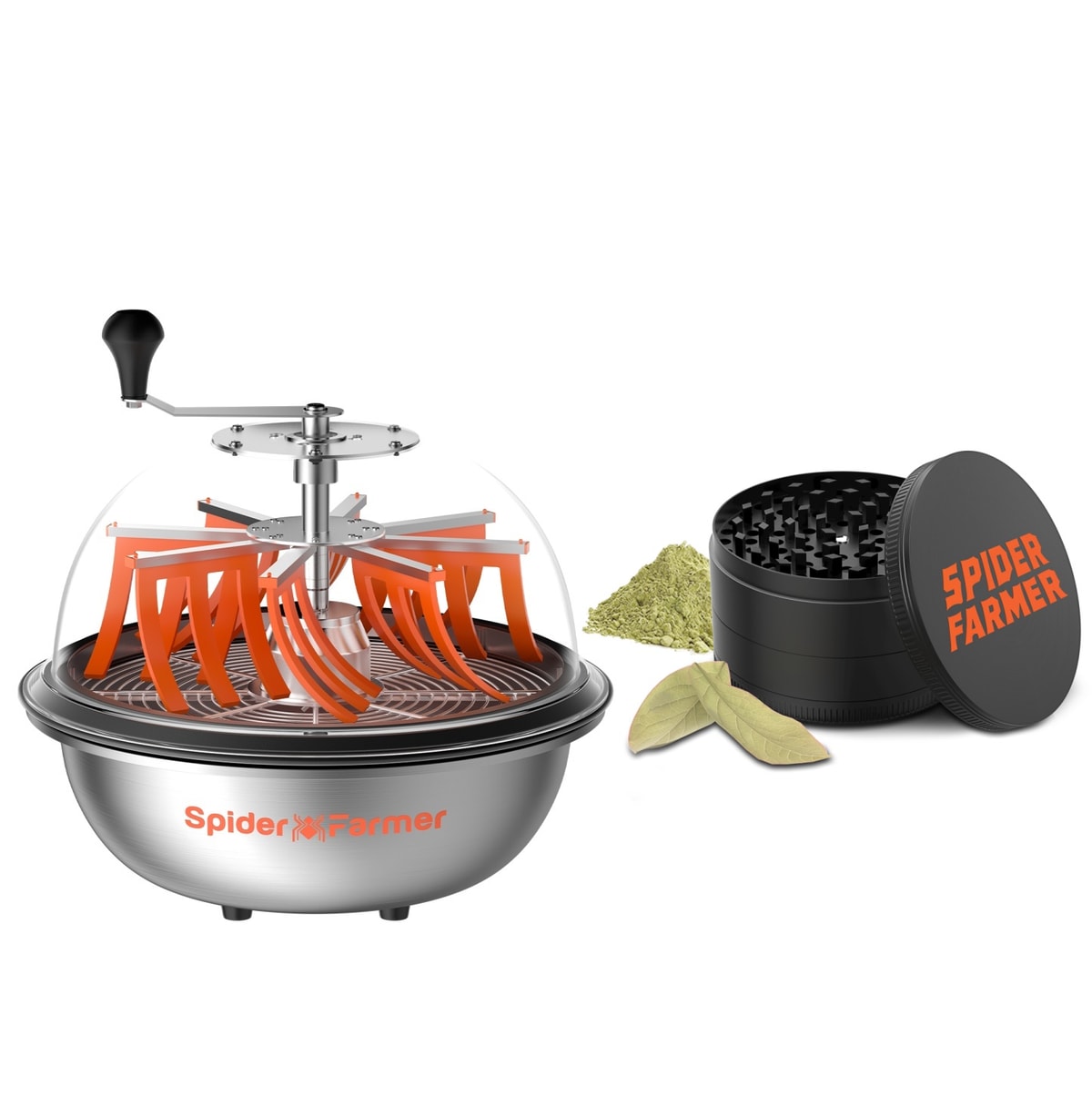 Bundle Sale | 2-in-1 Trim and Grind Kit | 16 inch Bud Leaf Bowl Trimmer+3-Inch Spice and Herb Grinder