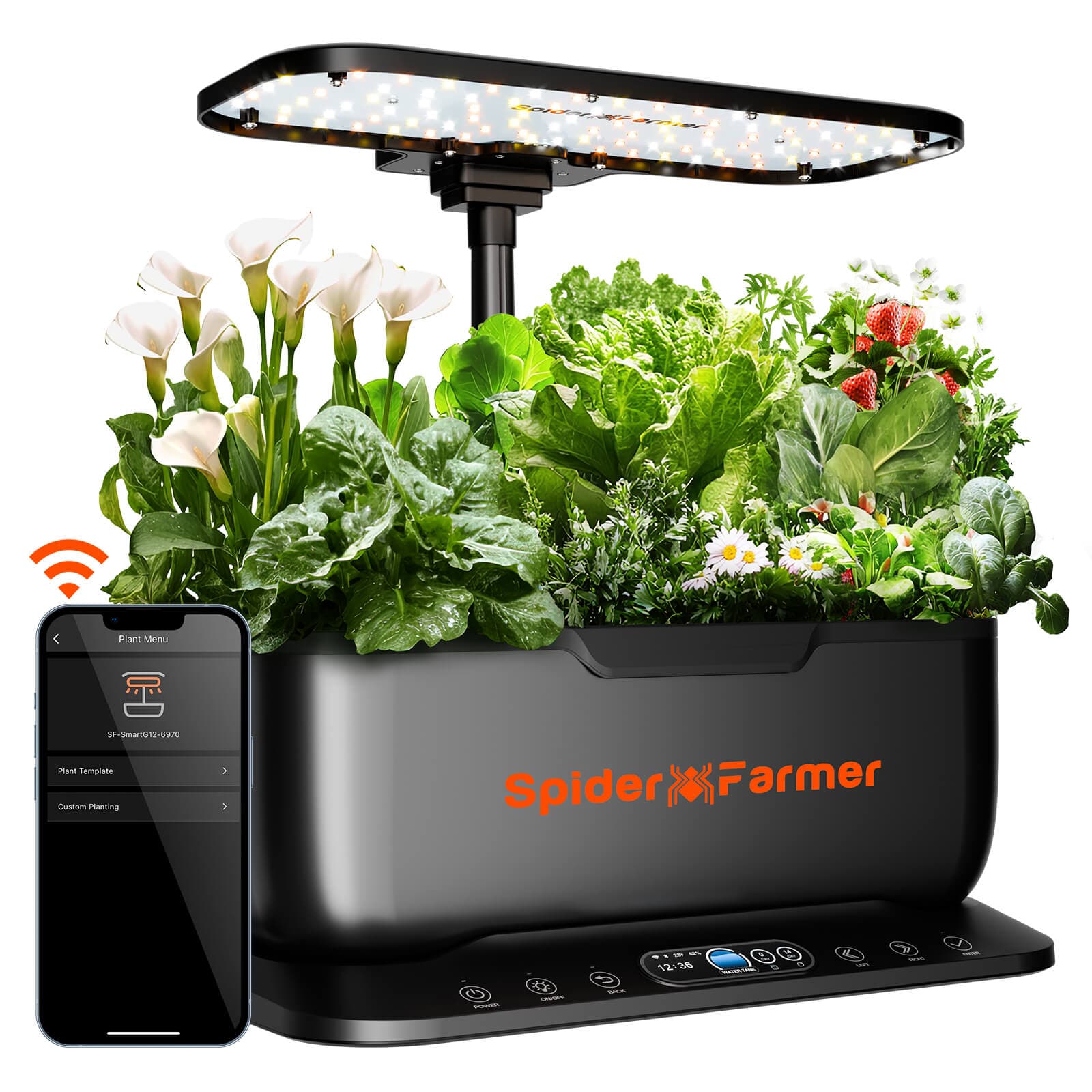 Spider Farmer SmartG12 Hydroponic System Kit - WiFi Kontrollerad Inomhusträdgård