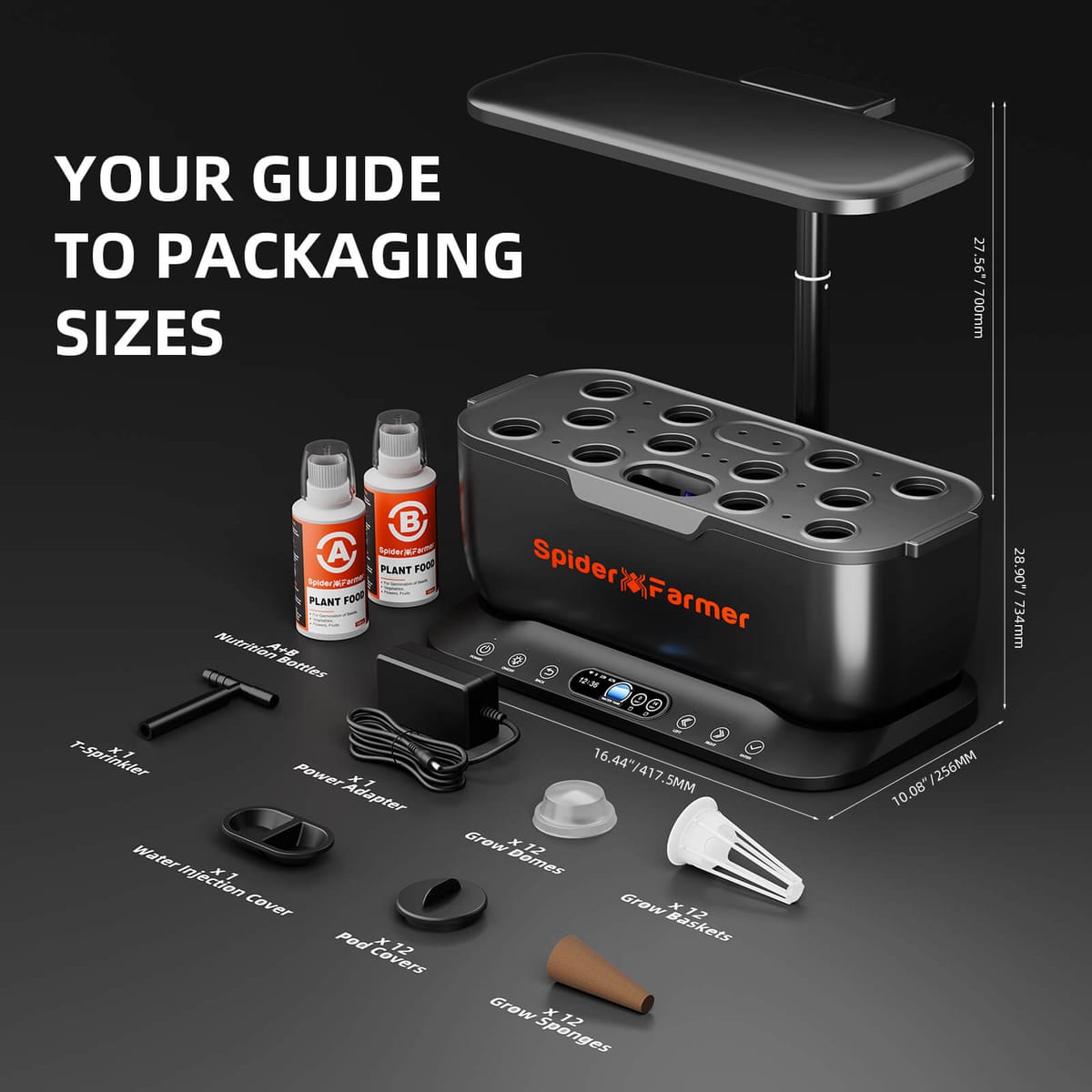 Spider Farmer SmartG12 Hydroponický systém Kit - WiFi riadená vnútorná záhrada - 9