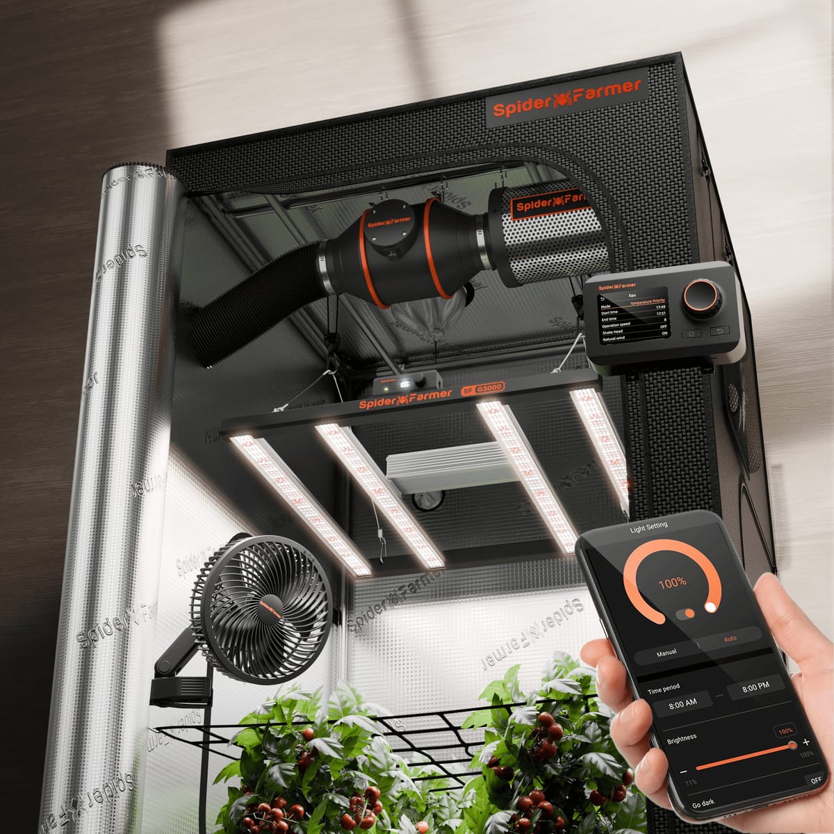 Spider Farmer G3000 Compleet Growing Tent Kit - Slimme Oplossing voor Binnenplanten