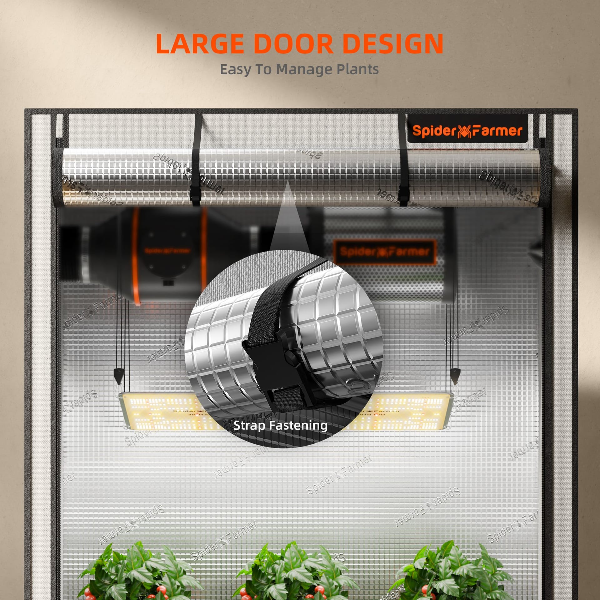 Spider Farmer 60x60x180cm Pro Indoor Grow Tent - Visoka refleksija za optimalno rast - 4