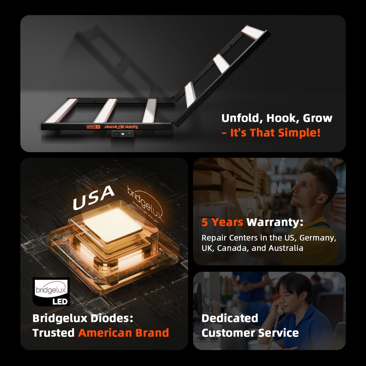 Spider Farmer G8600 800W WiFi/Bluetooth LED Grow Light - Full Spectrum pentru Tente de Cultivare de 1.2m²-1.5m² - 10