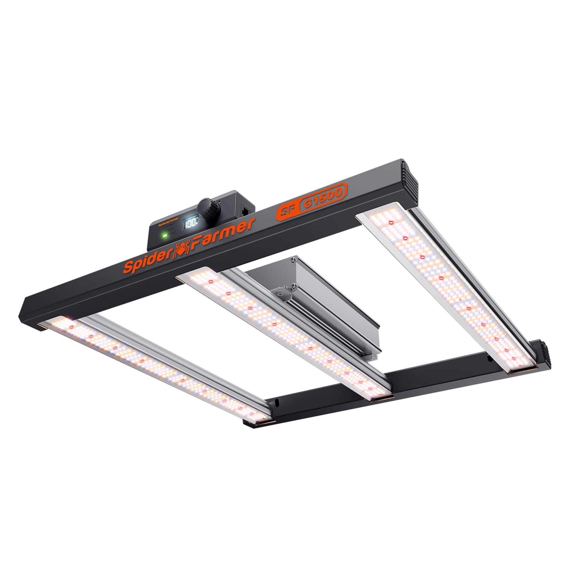 Spider Farmer G1500 – 150W LED растежна лампа с WiFi/Bluetooth – Пълноспектрален свет за растежни шатори 60x60 см – 90x90 см