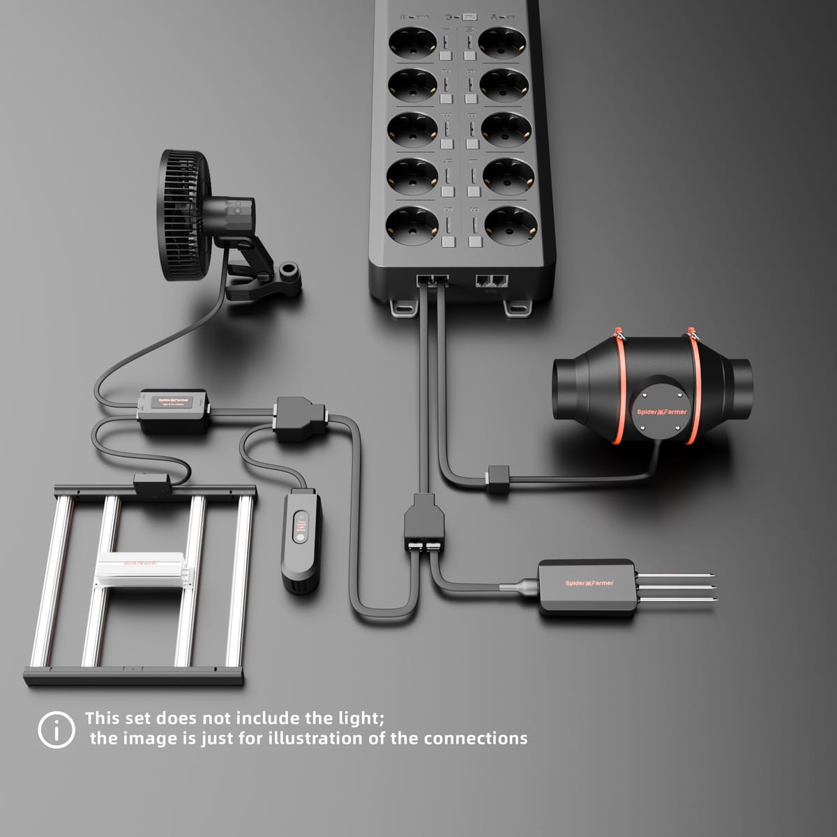 Kit de prise d'alimentation Spider Farmer GGS AC10 - Ventilateurs Clip & Inline 6" + Filtre à charbon pour serres de culture - 3