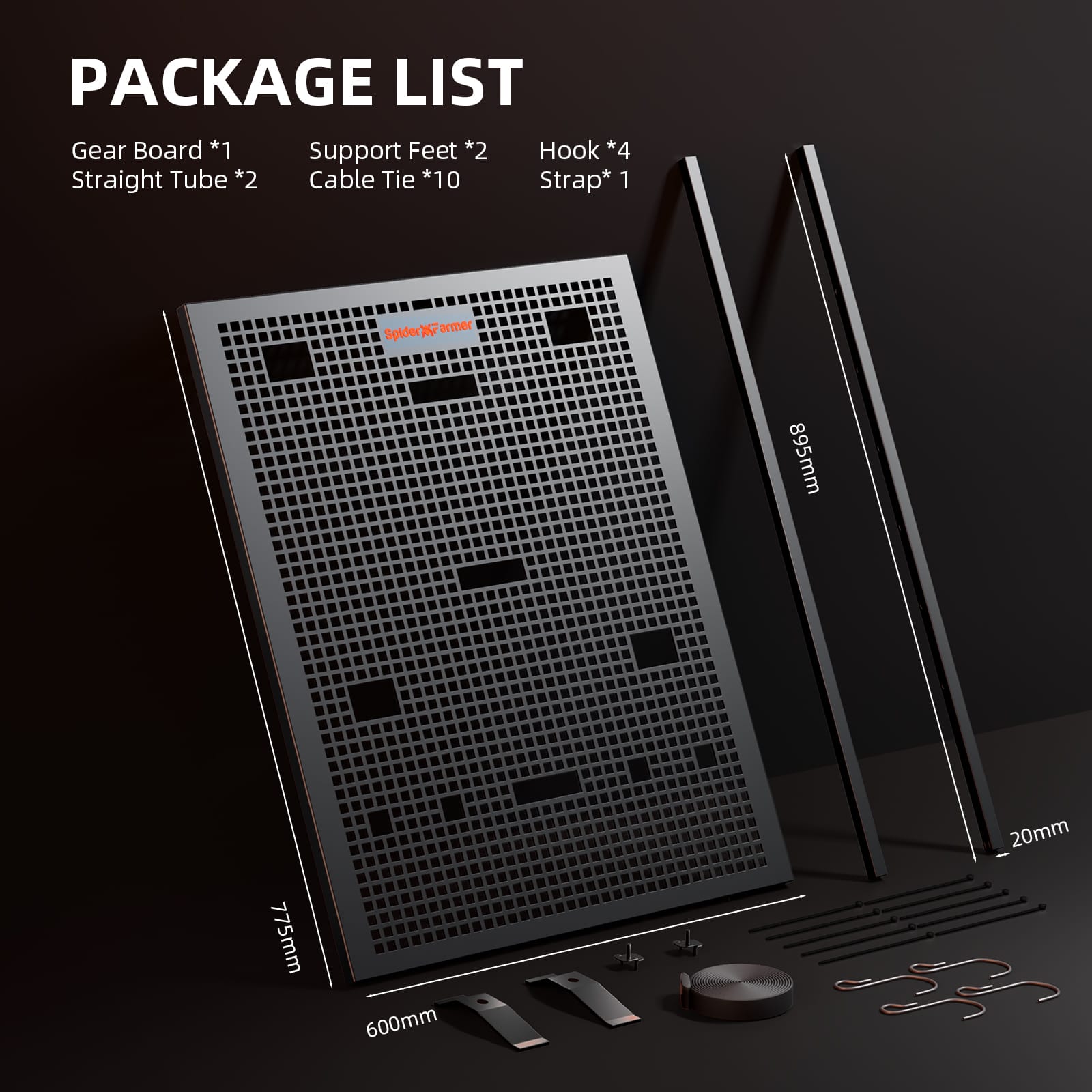 Quadro Genius Gear da Spider Farmer – Organizador de Parede para Controladores de Estufa - 9